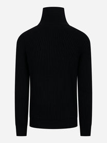 Maglia mezza zip in lana cashmere Nera