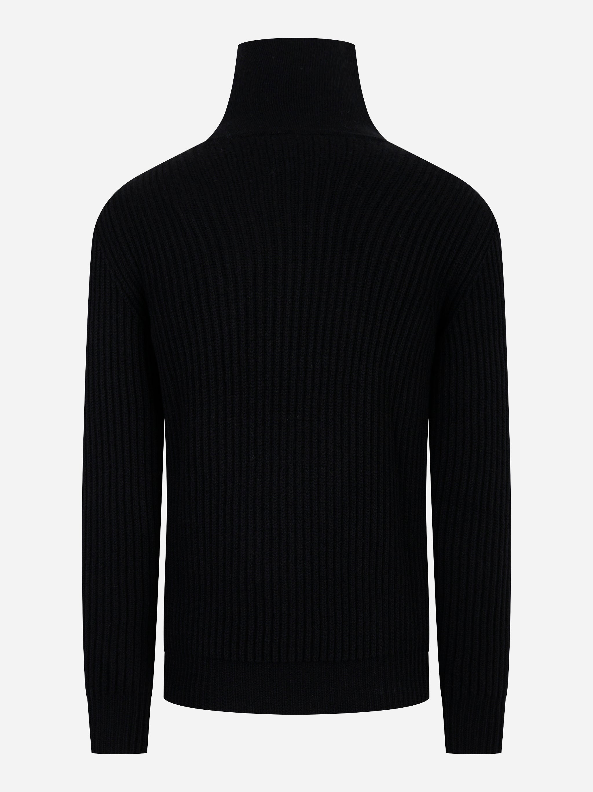 Maglia mezza zip in lana cashmere Nera