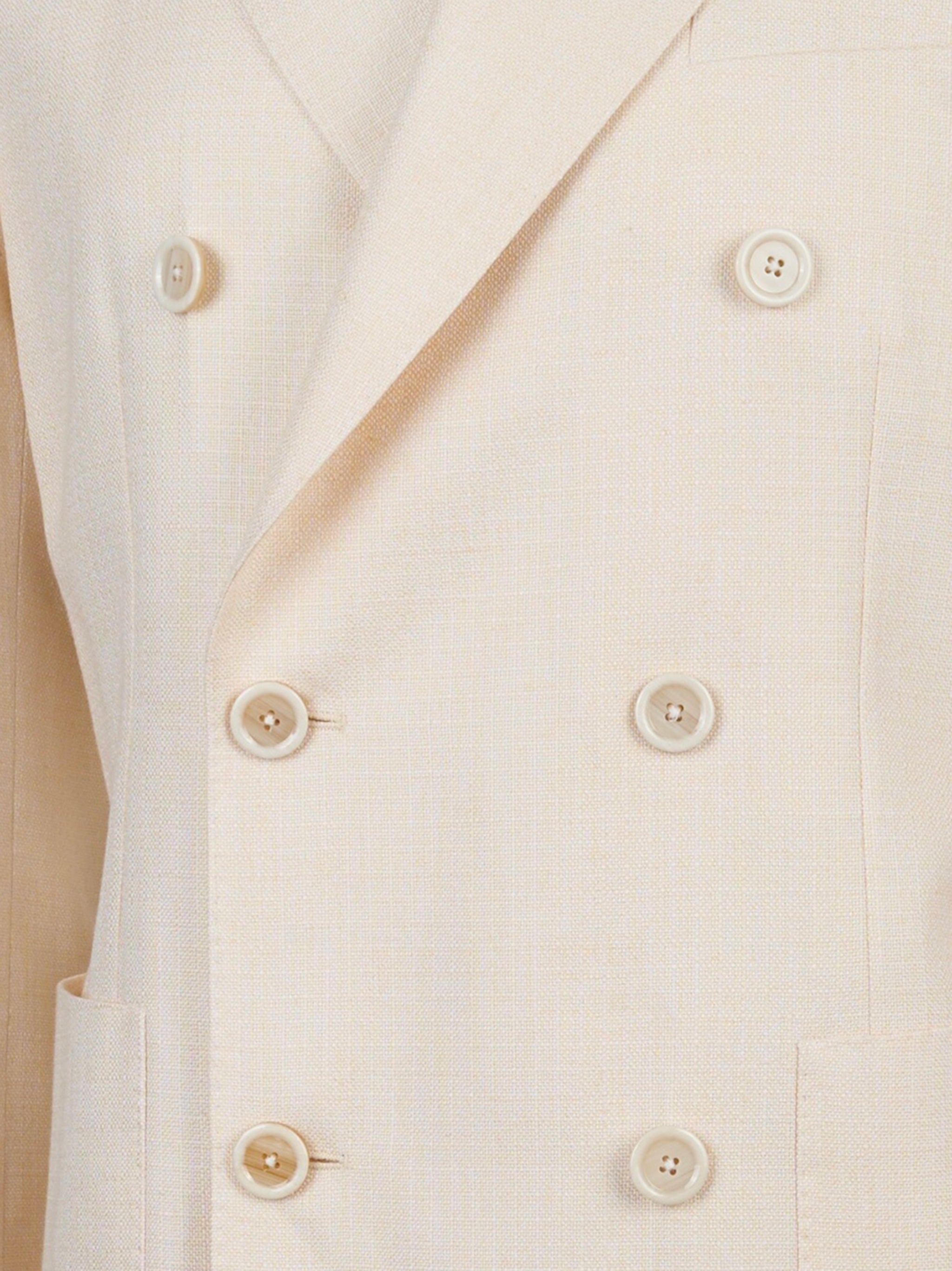 Blazer DOPPIOPETTO in cotone e lino con tasche a toppa Beige