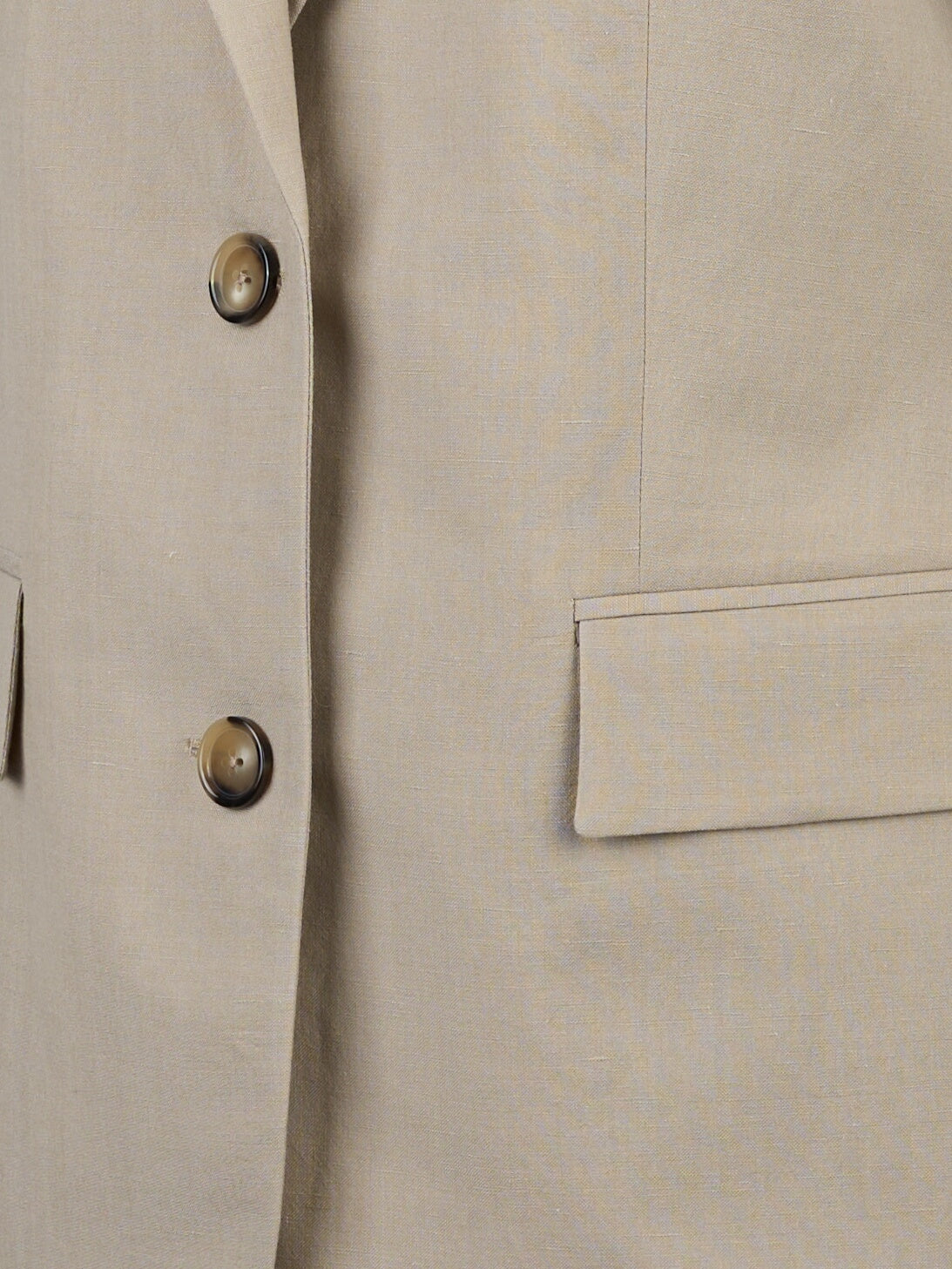 Blazer due bottoni in lana e lino Beige
