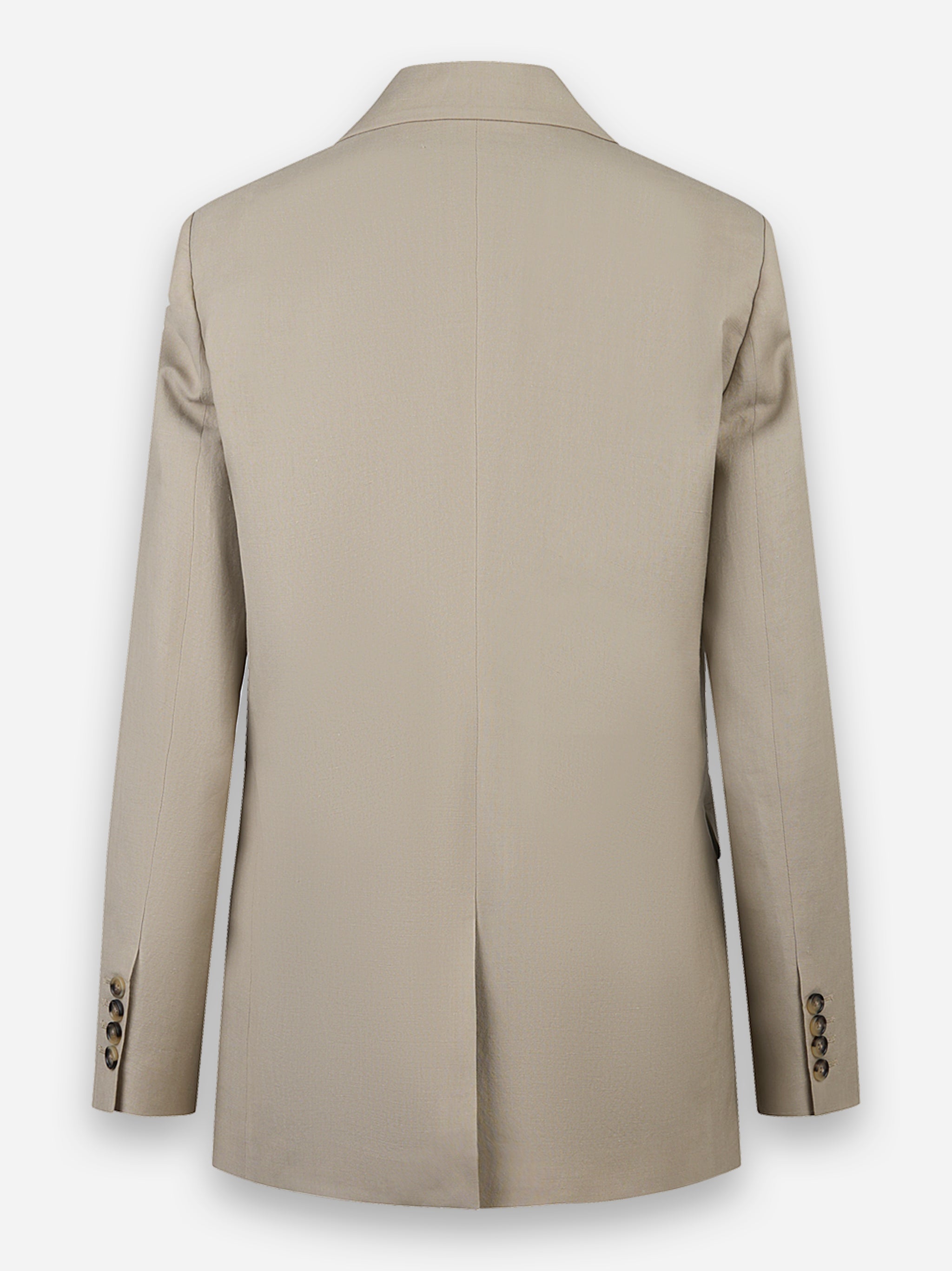 Blazer due bottoni in lana e lino Beige