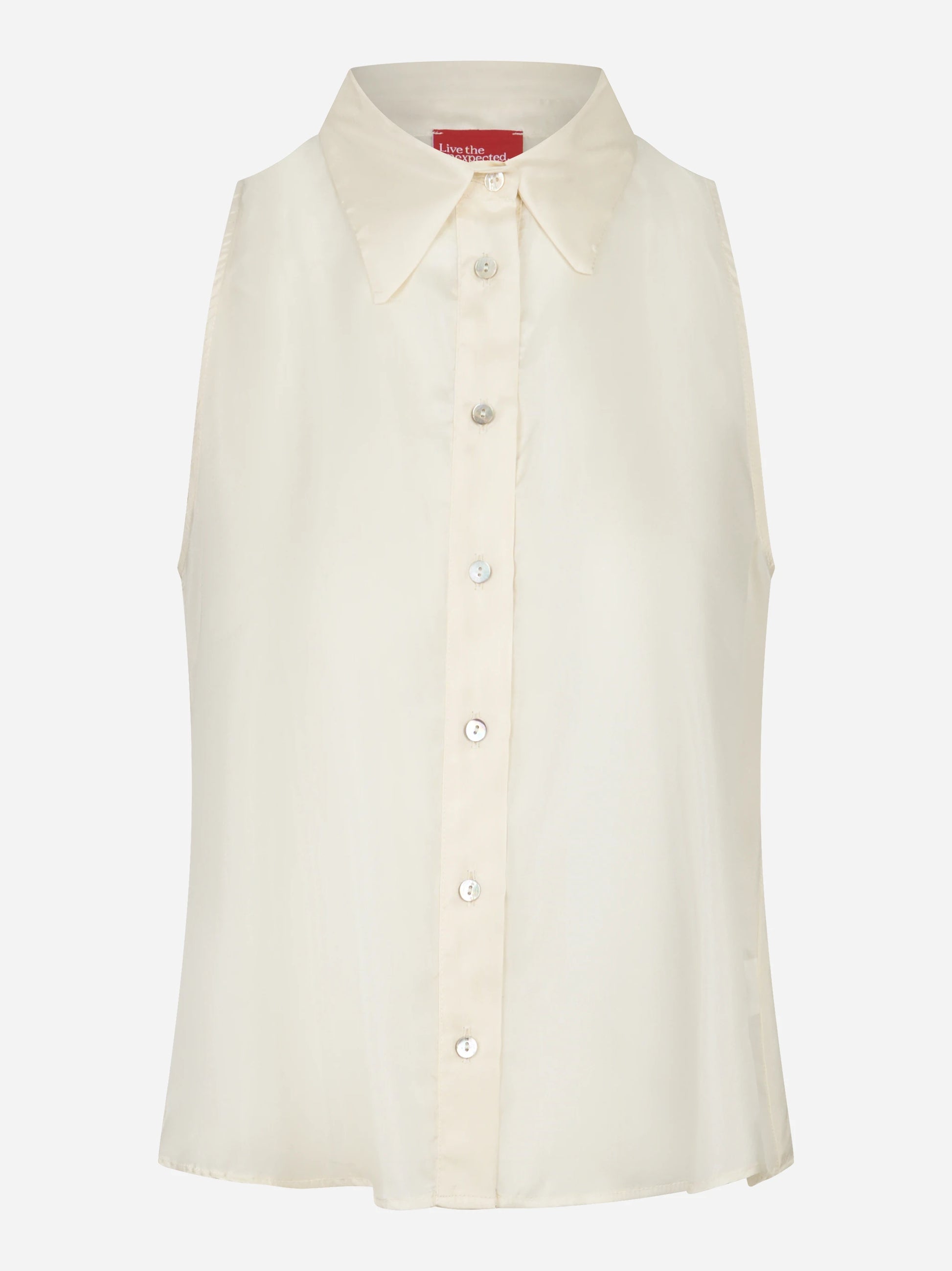 Camicia Smanicata in seta bianca