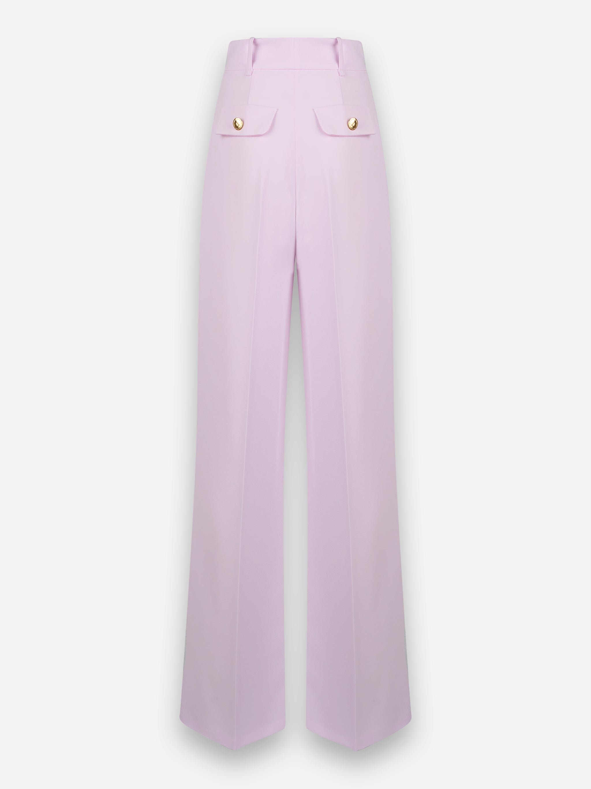 Pantaloni in crepe con bottoni dorati Rosa