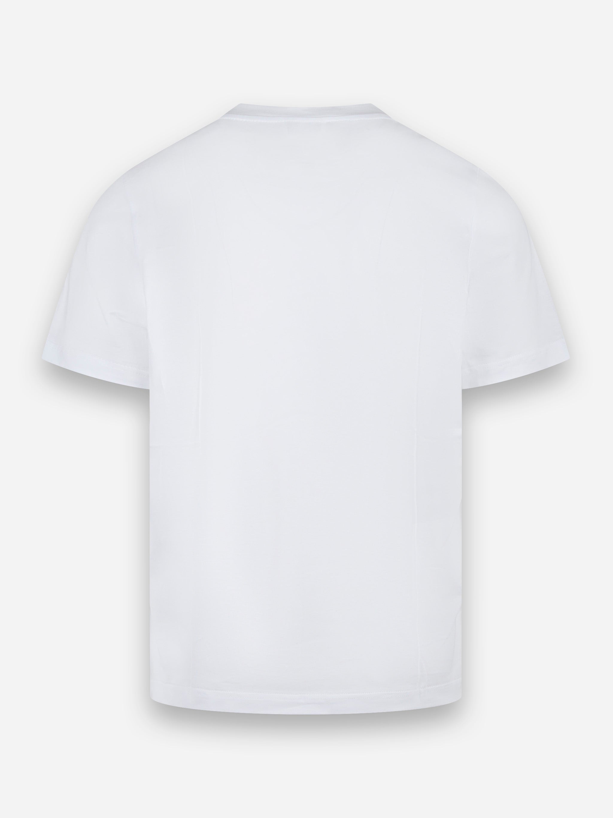 T-shirt manica corta con logo applicato Bianco