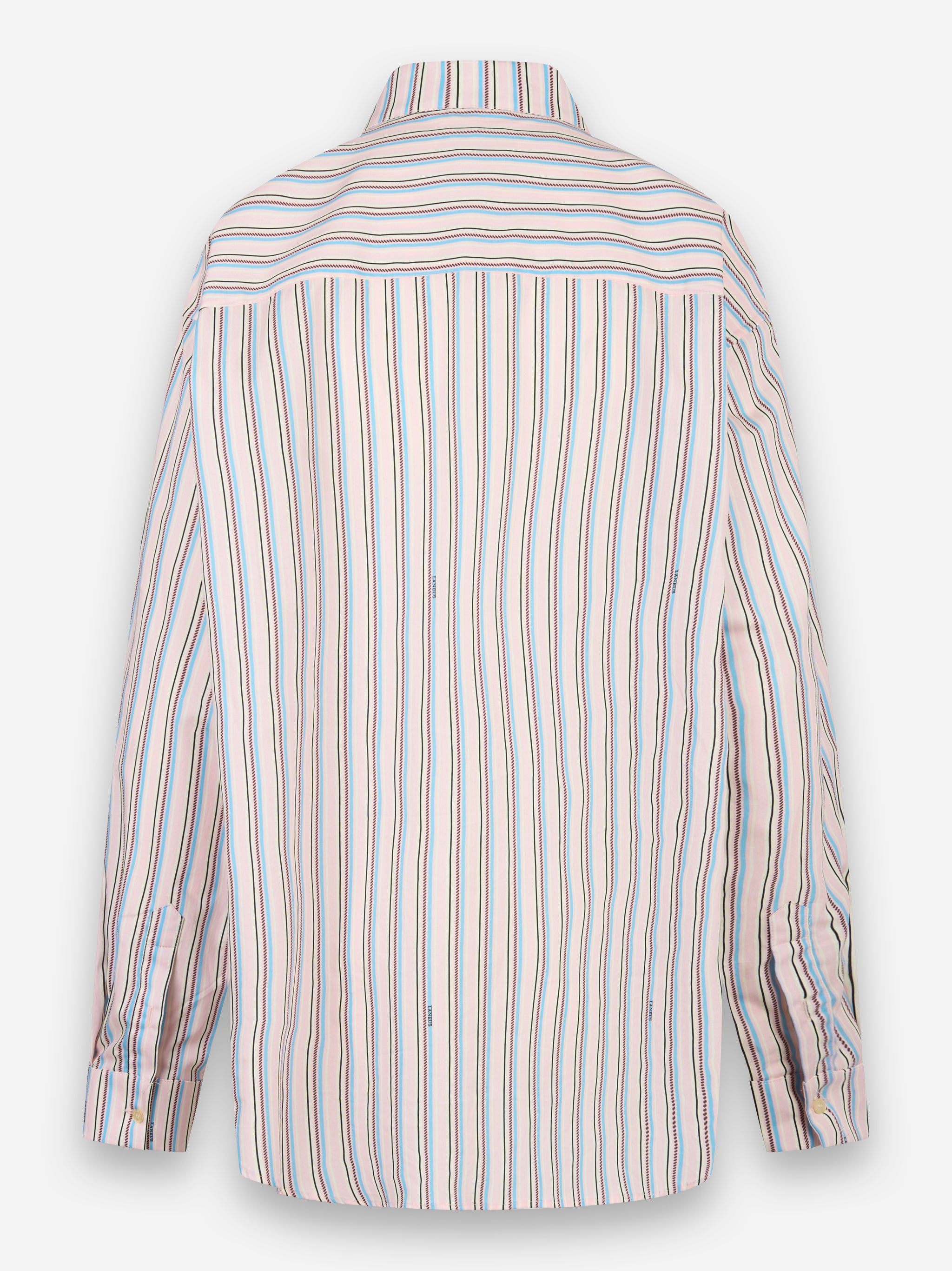 Camicia oversize in cotone con motivo a righe Rosa