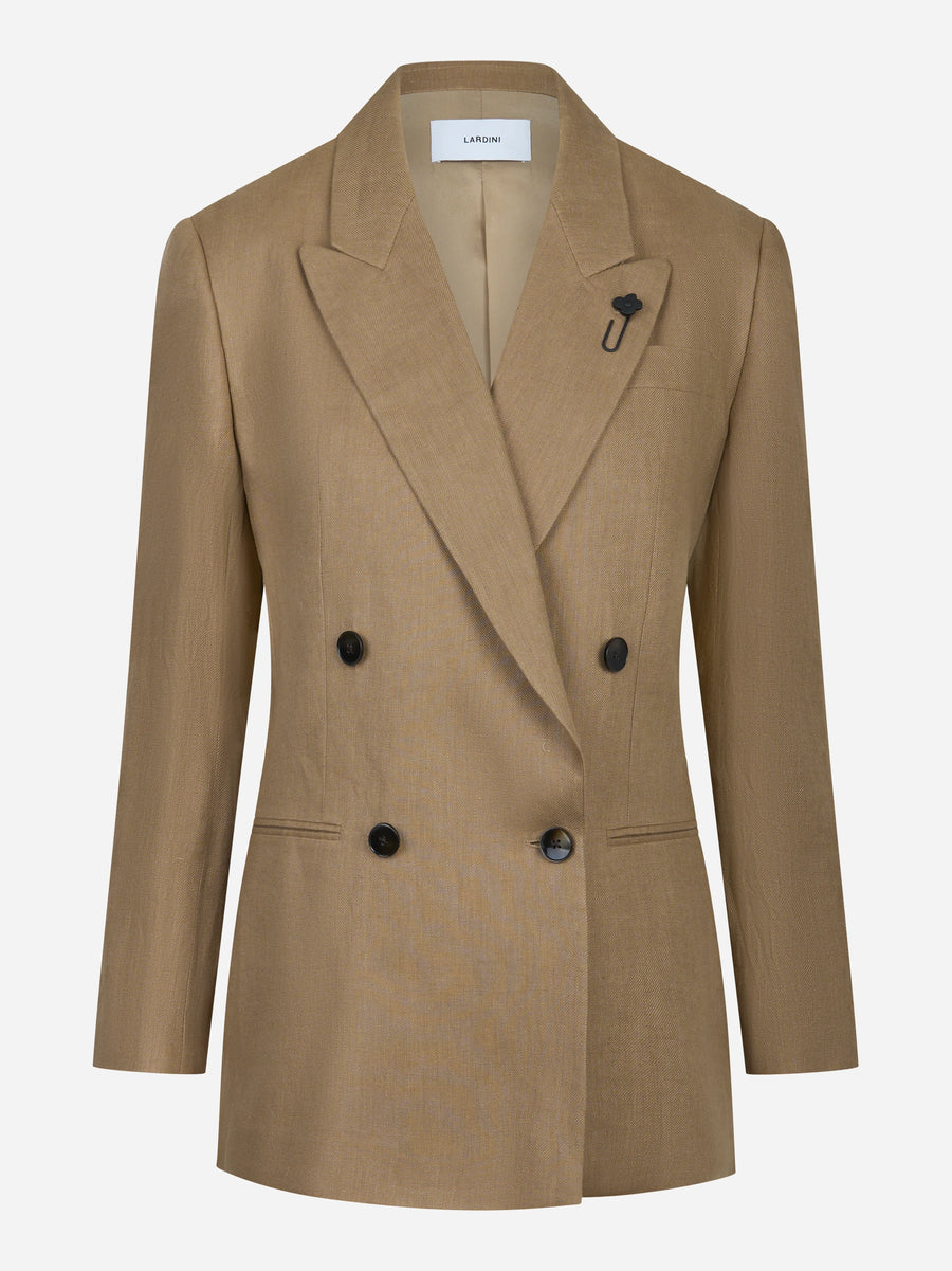 Blazezr doppiopetto in lino beige