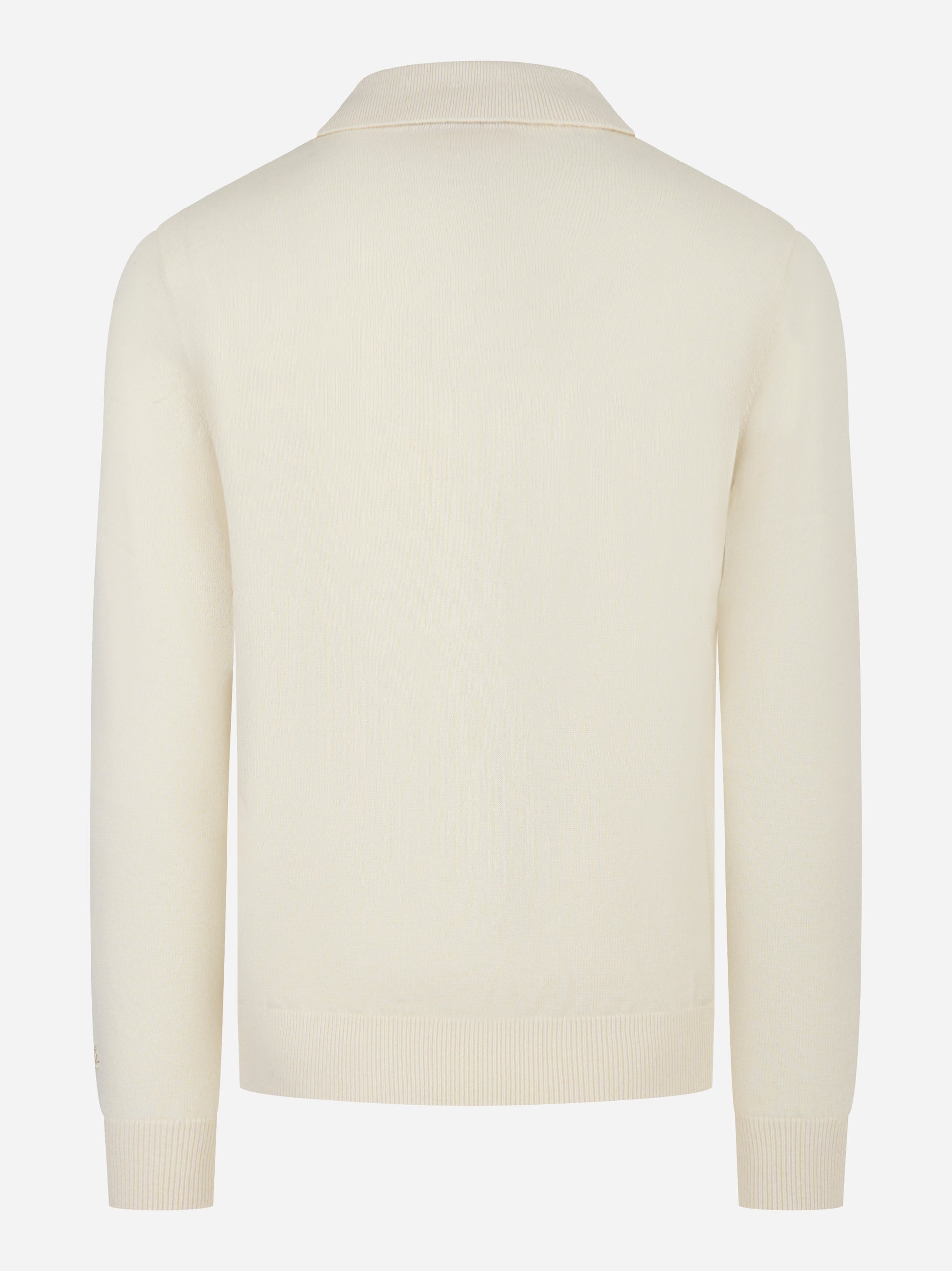Polo Covent manica lunga in lana merinos e cashmere Bianca