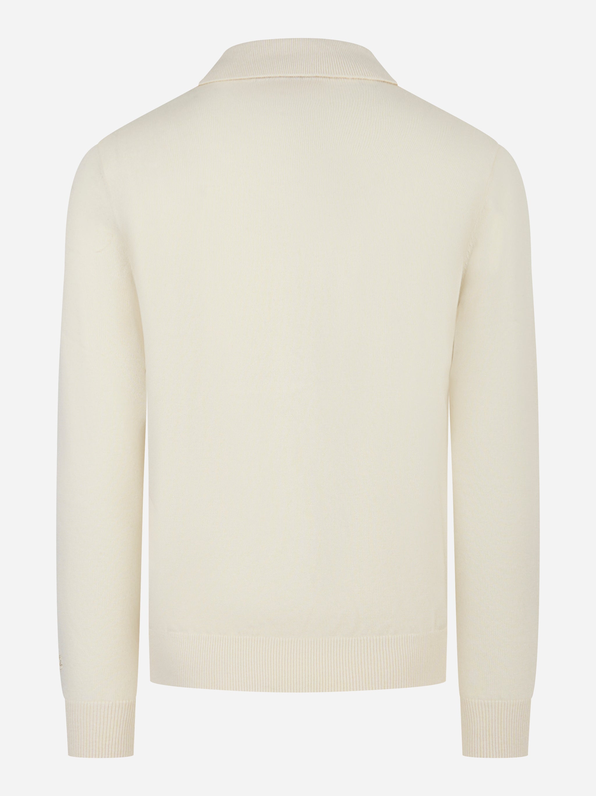 Polo Covent manica lunga in lana merinos e cashmere Bianca
