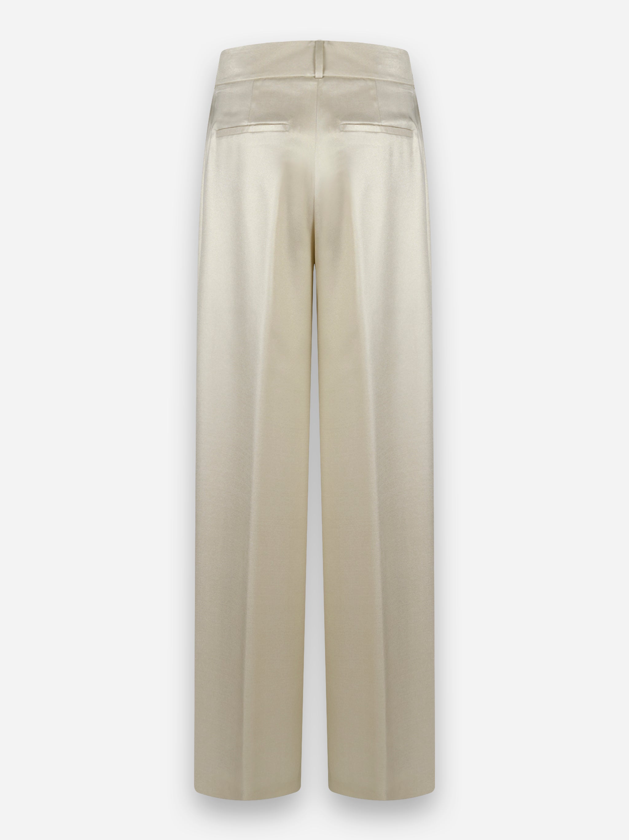 Pantalone palazzo con pinces laminato Bianco