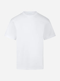 T-shirt girocollo bianca con logo ricamato