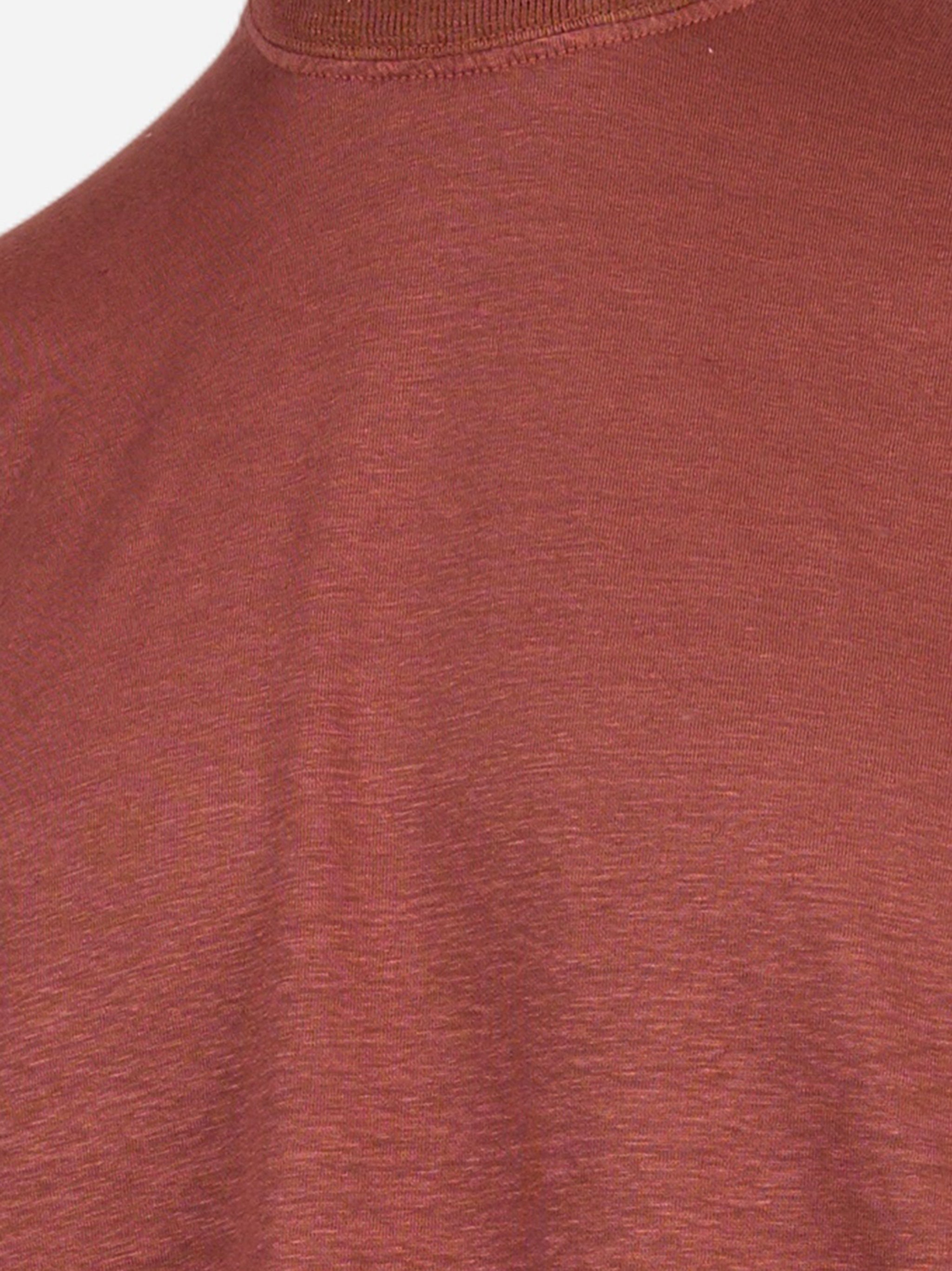 T-shirt manica corta in lino Marrone