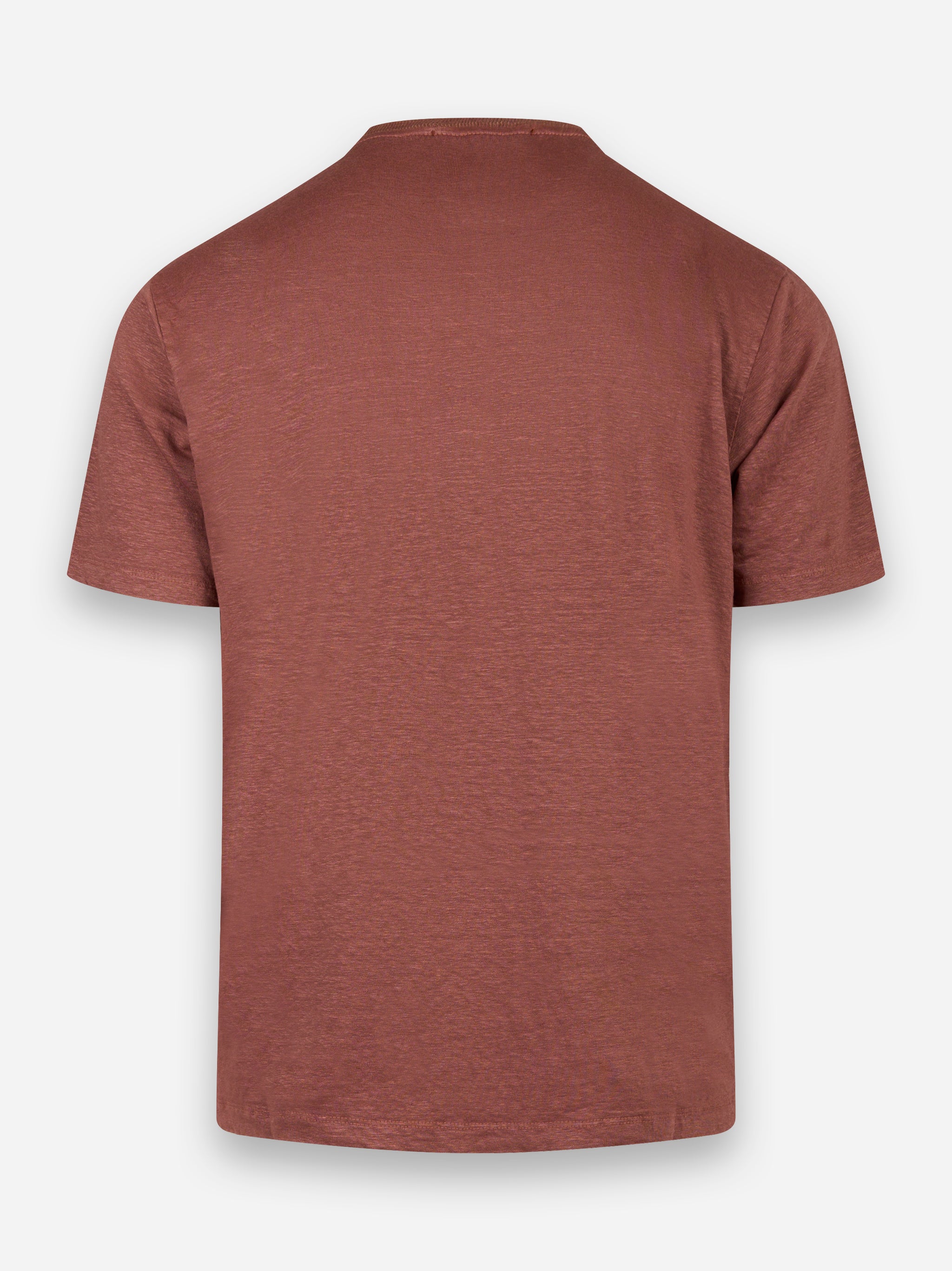 T-shirt manica corta in lino Marrone