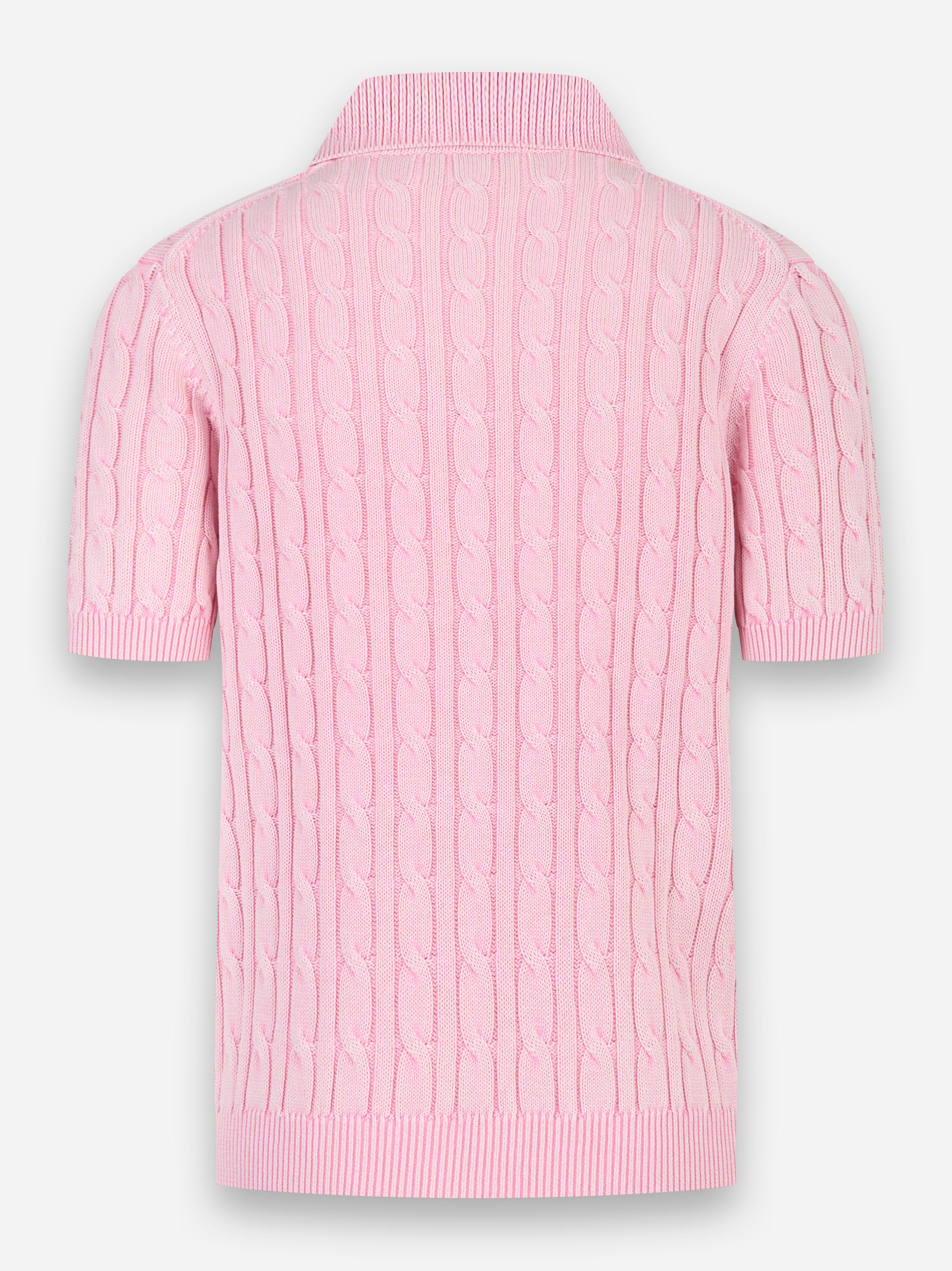 Polo Caddy in cotone con motivo a treccia Rosa