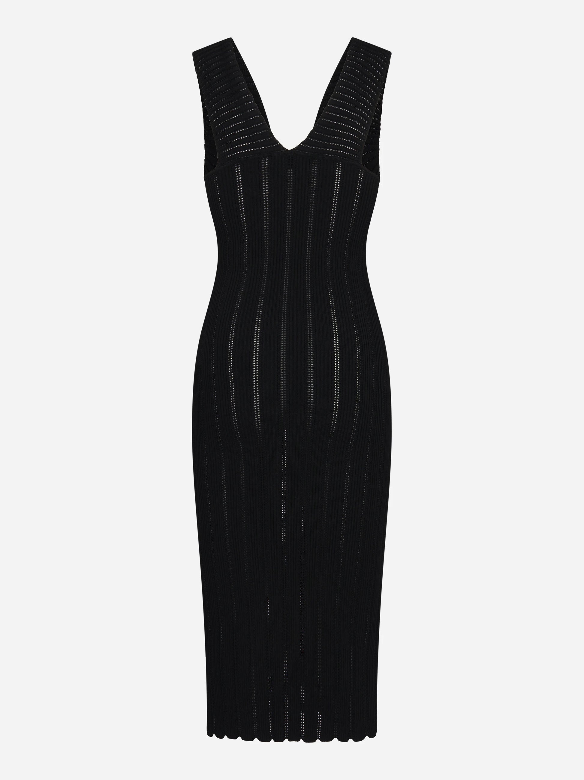 Abito nero in maglia a jour