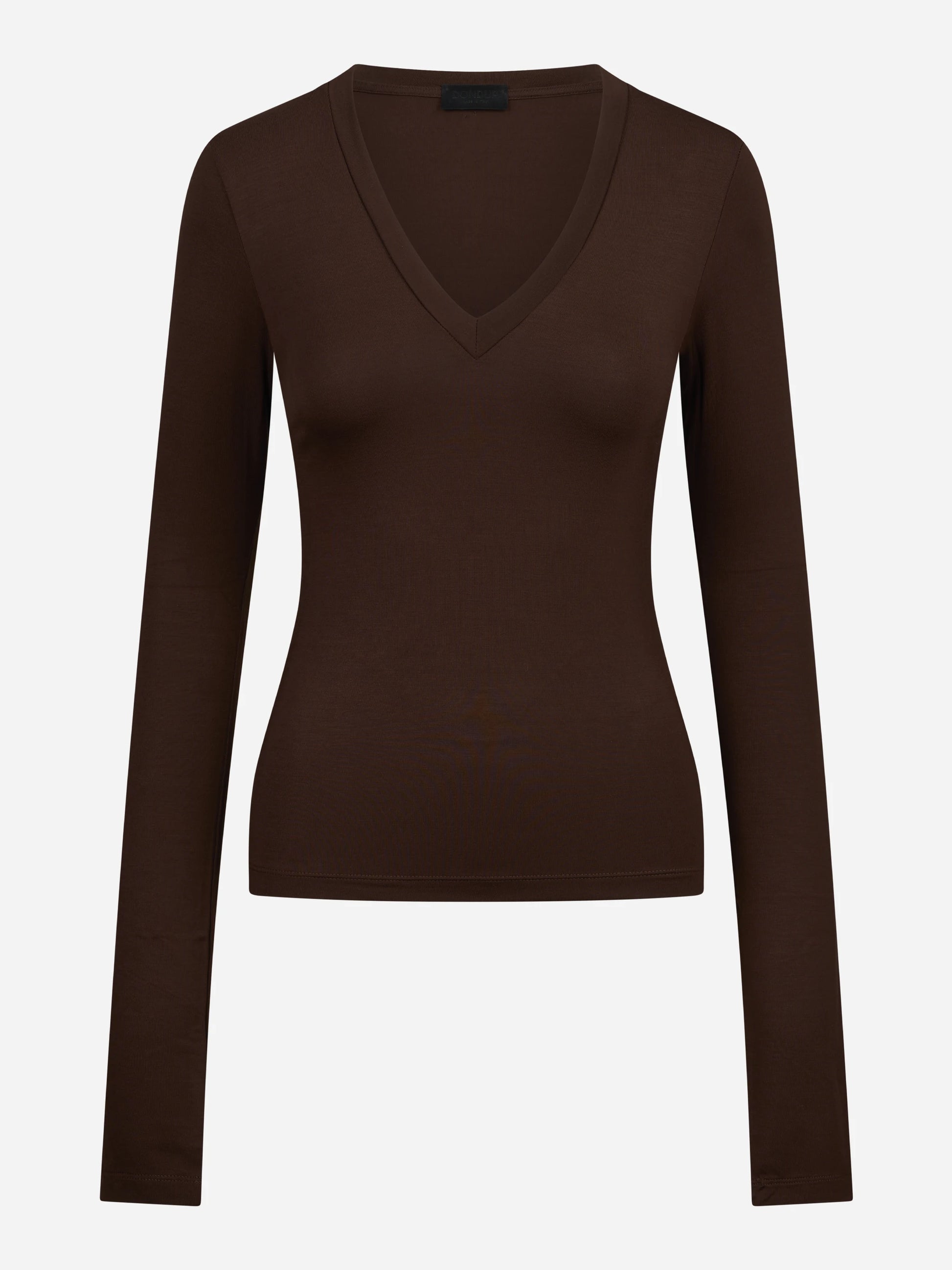 Maglia scollo a V slim-fit marrone