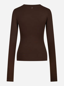Maglia scollo a V slim-fit marrone