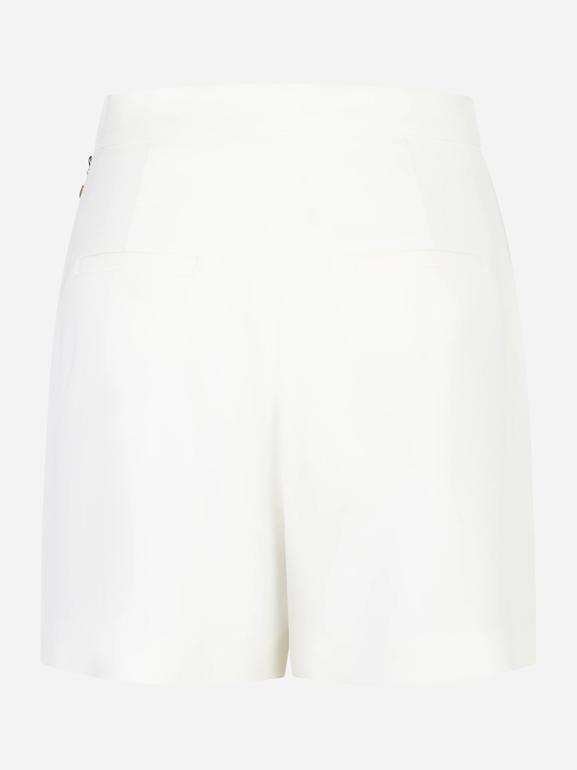 Shorts in gabardina bianco con logo gioiello