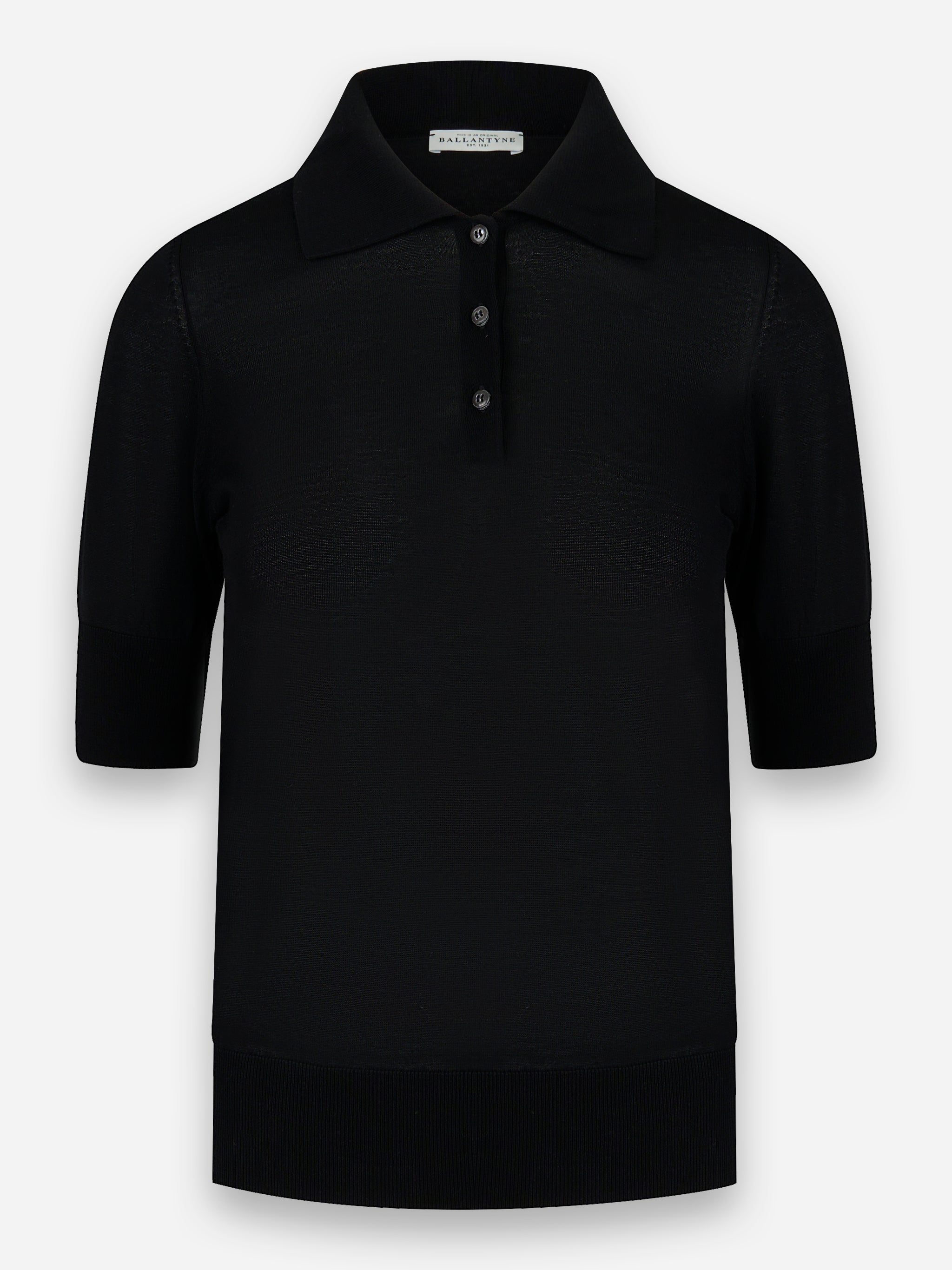 Polo manica corta in cotone Nero