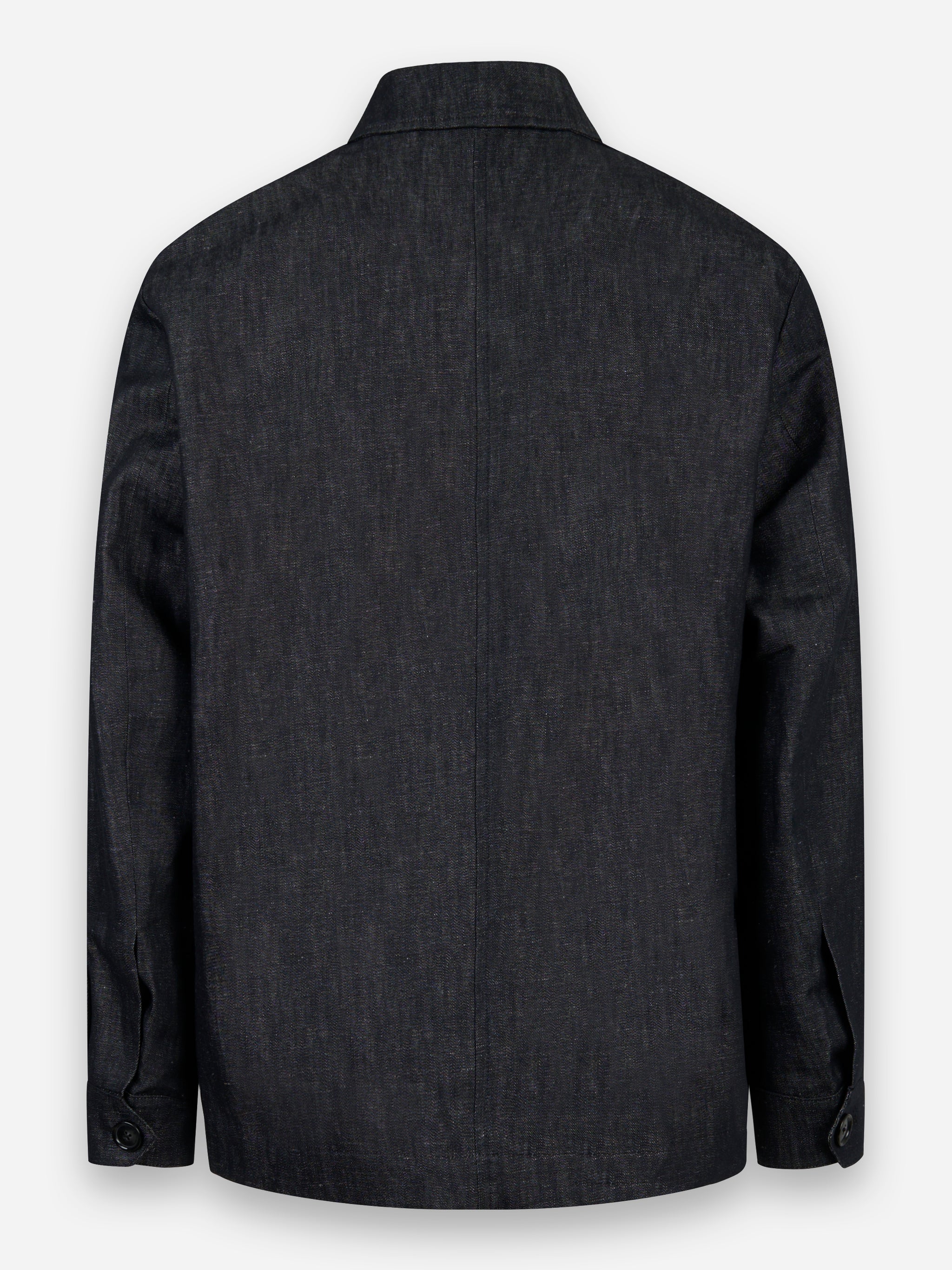 Over Jacket in cotone e lino con tasche applicate Blu
