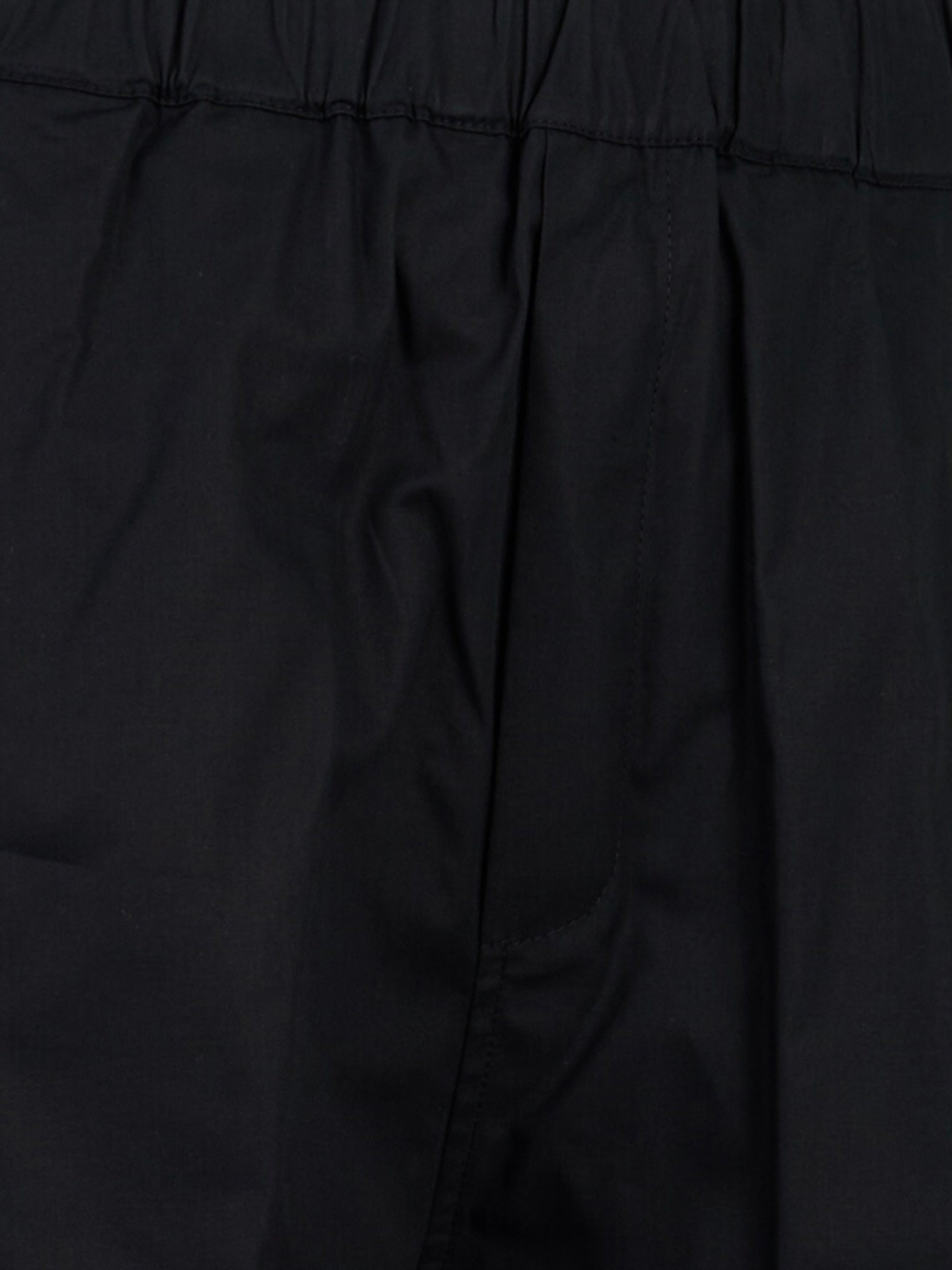 Shorts loose in popeline di cotone Nero