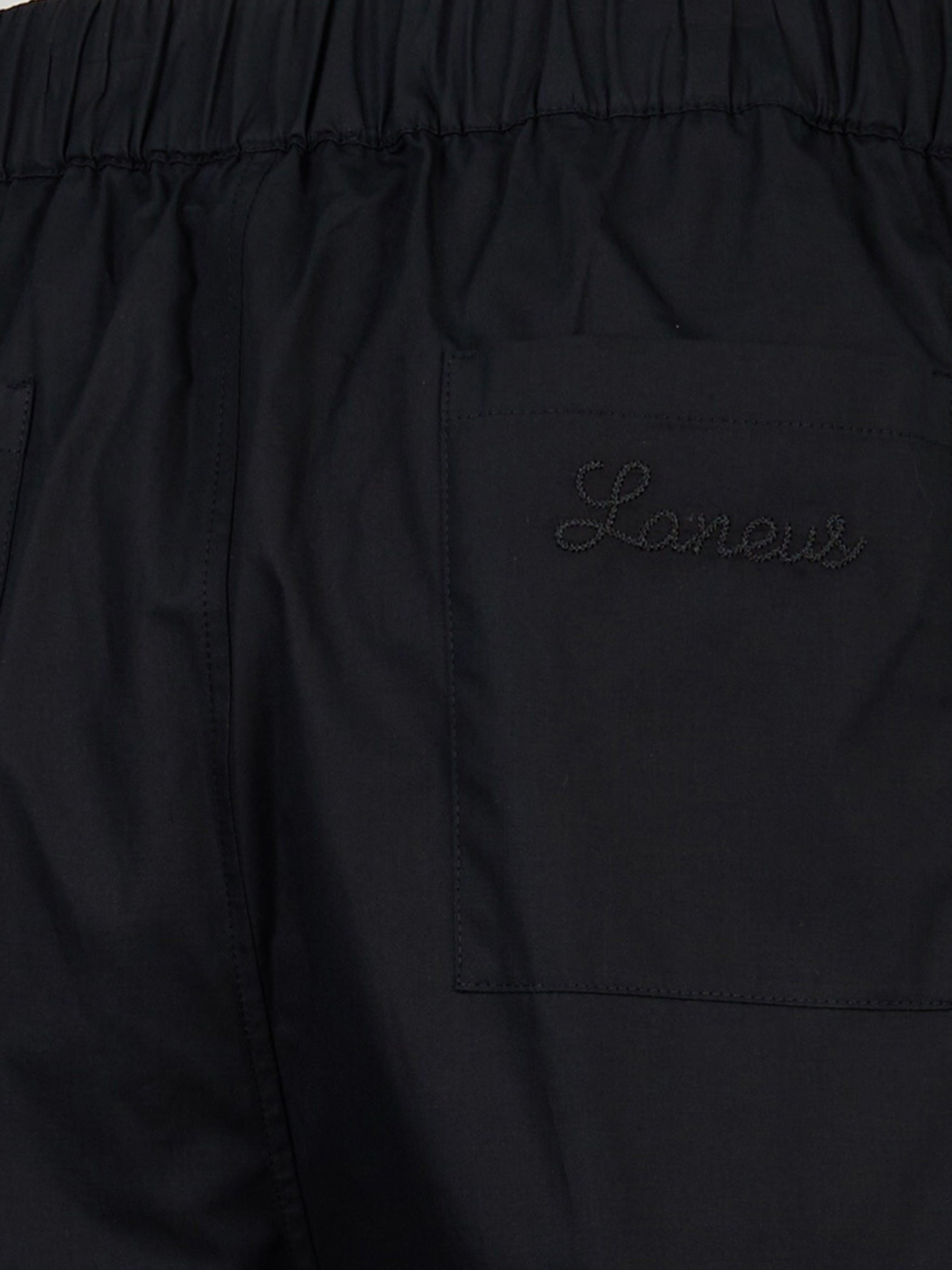 Shorts loose in popeline di cotone Nero