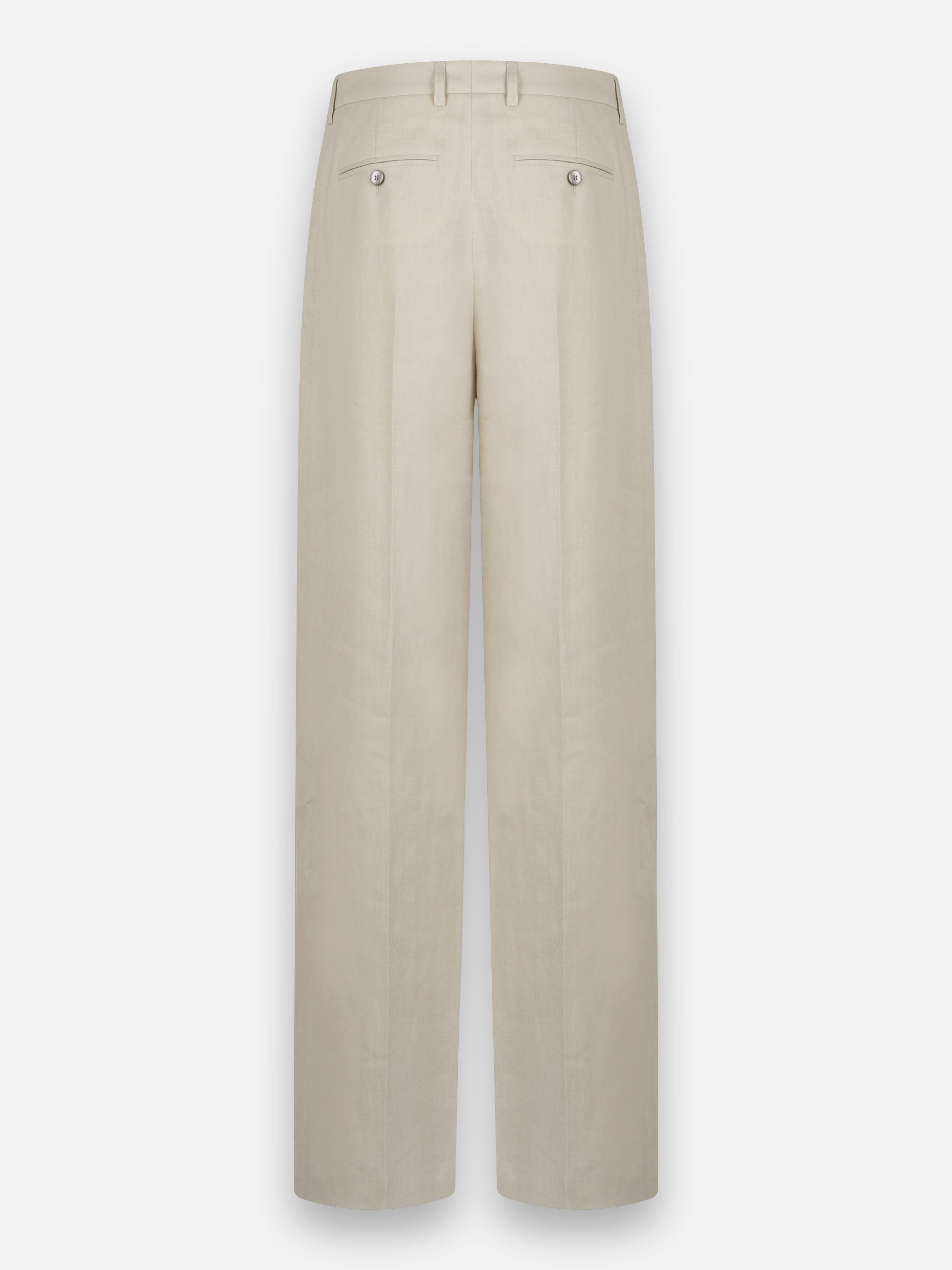 Pantalone con una pince in puro lino Bianco