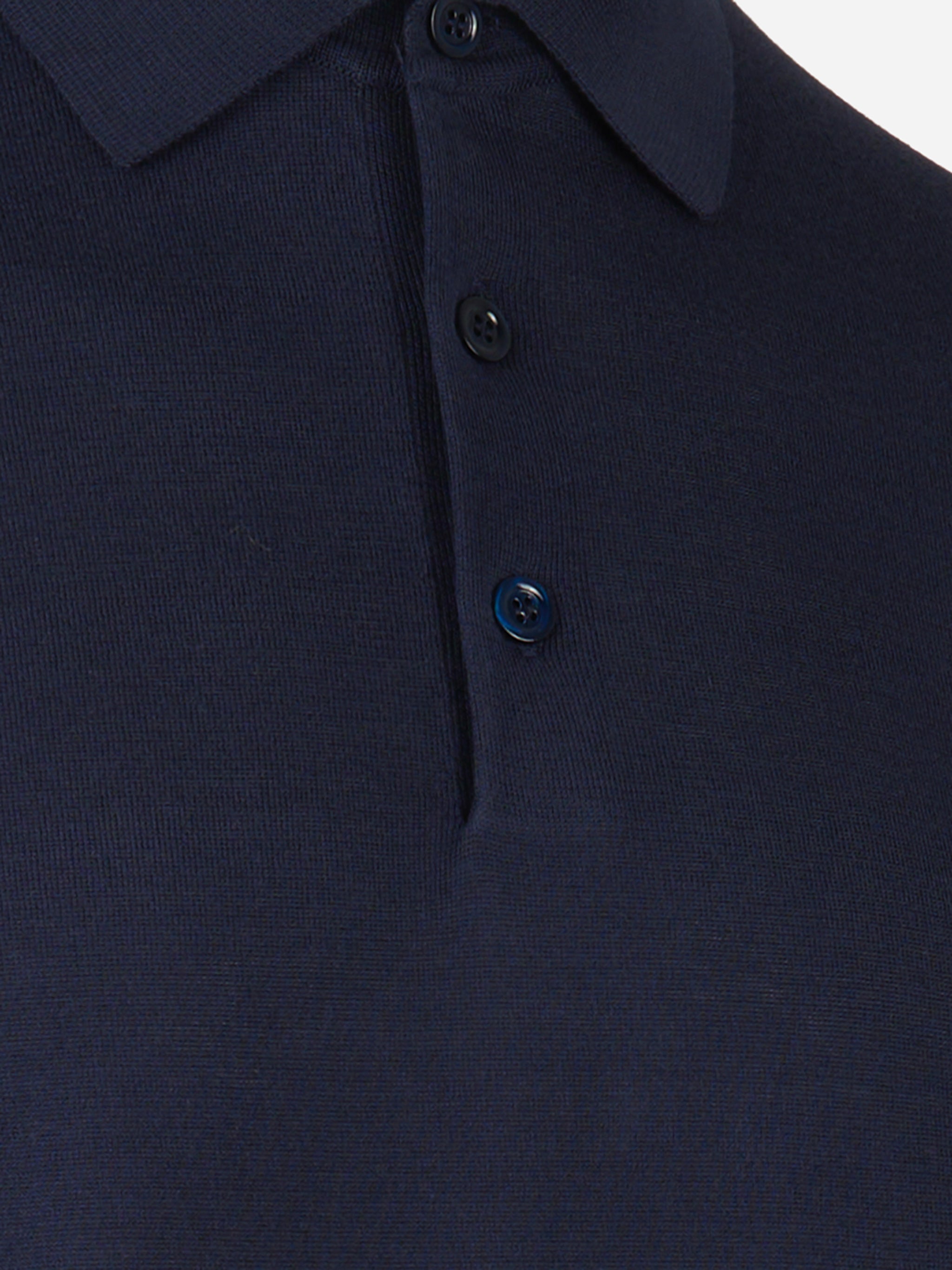 Polo bottoni manica corta finezza 18 Blu