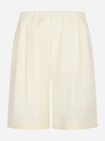 Shorts loose in cotone stretch beige