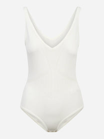 Body bianco in maglia traforata