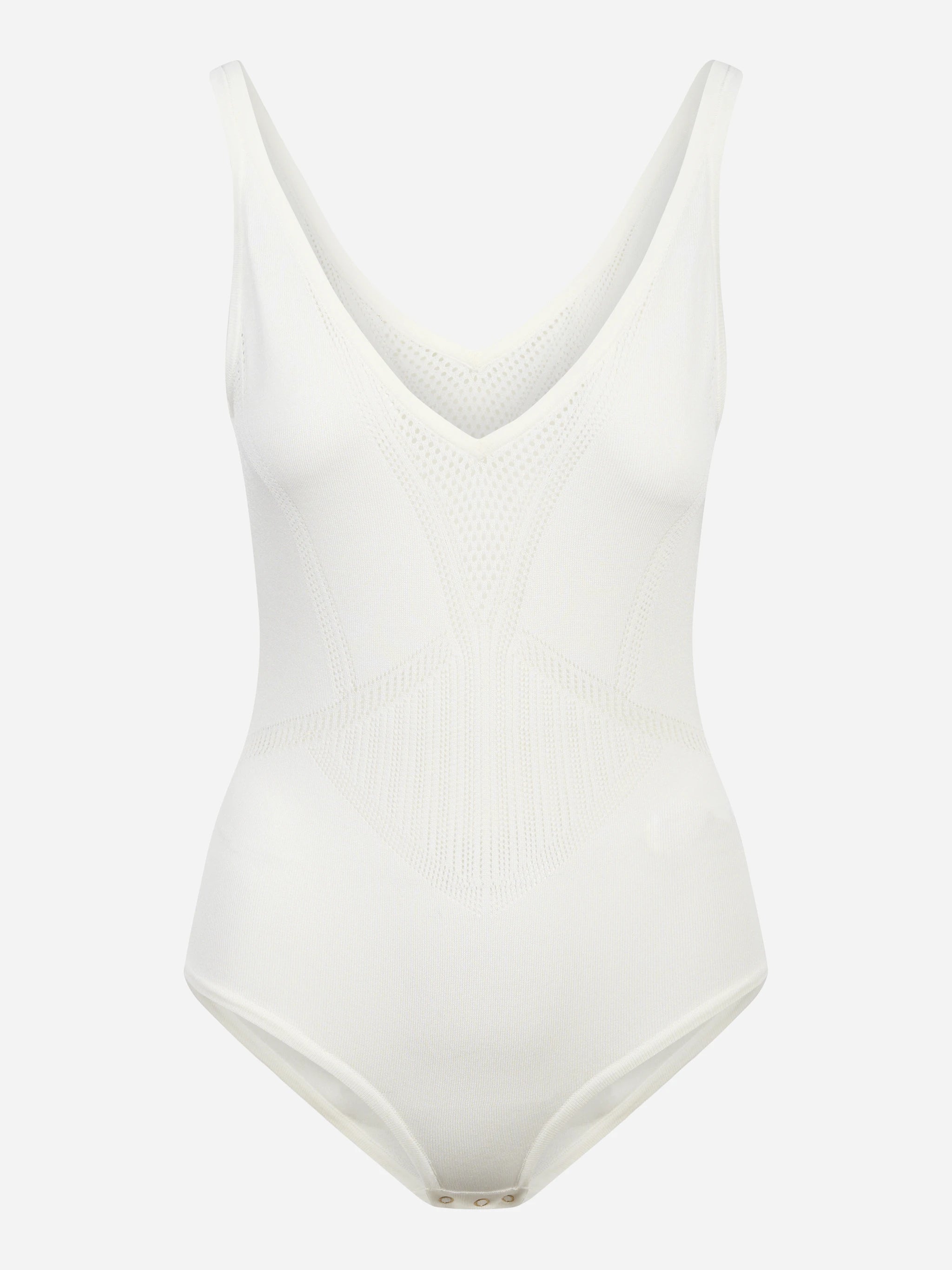 Body bianco in maglia traforata