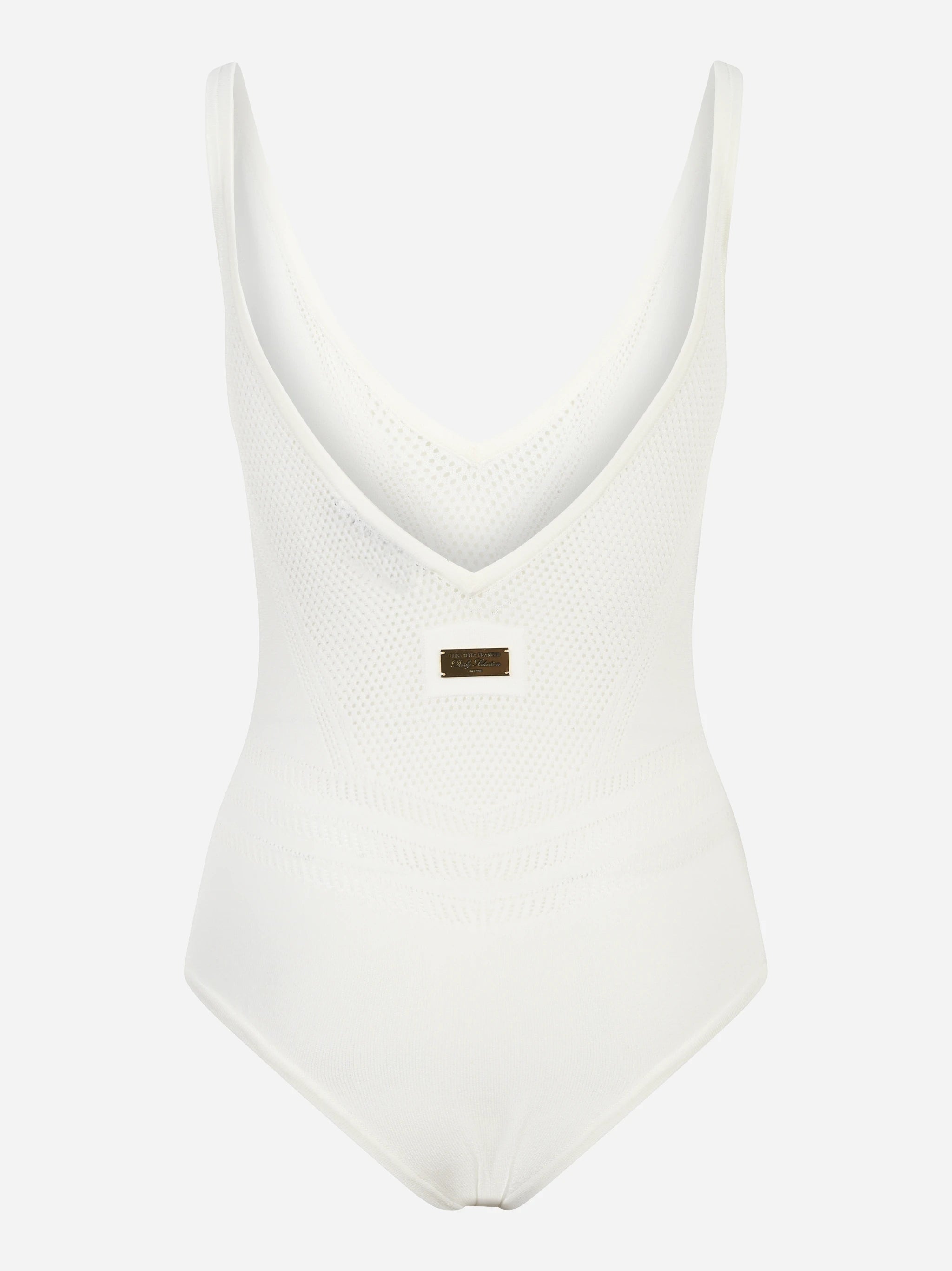 Body bianco in maglia traforata