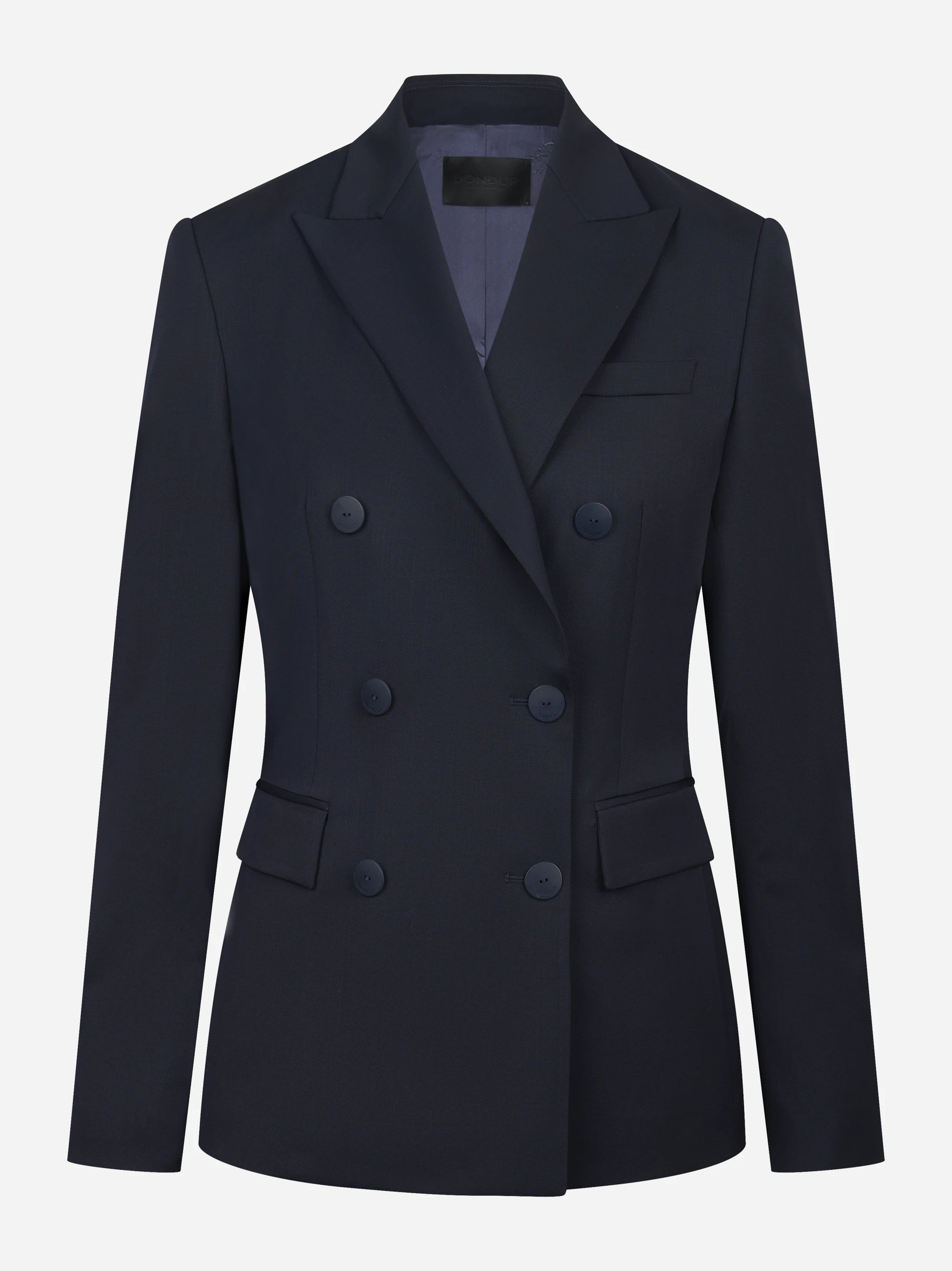 Blazer doppiopetto in gabardina di lana stretch blu