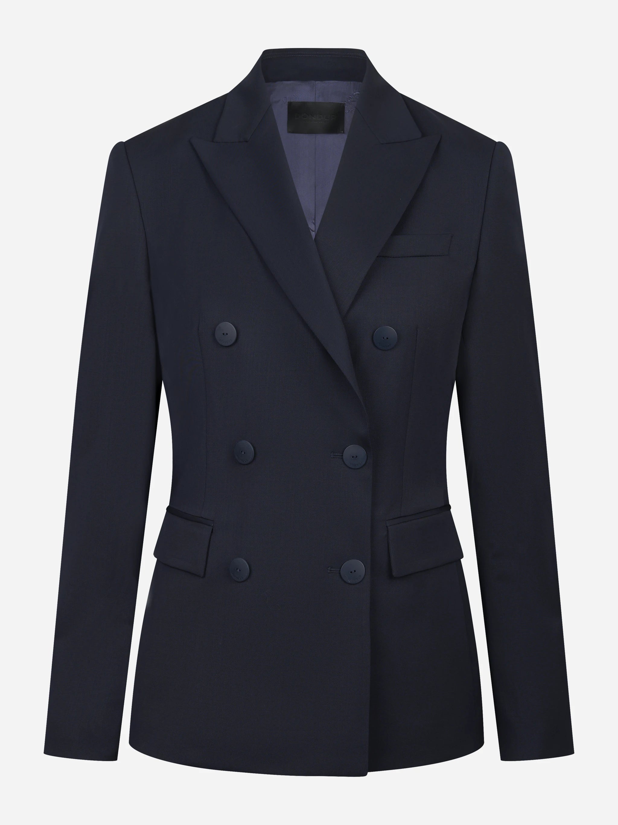 Blazer doppiopetto in gabardina di lana stretch blu