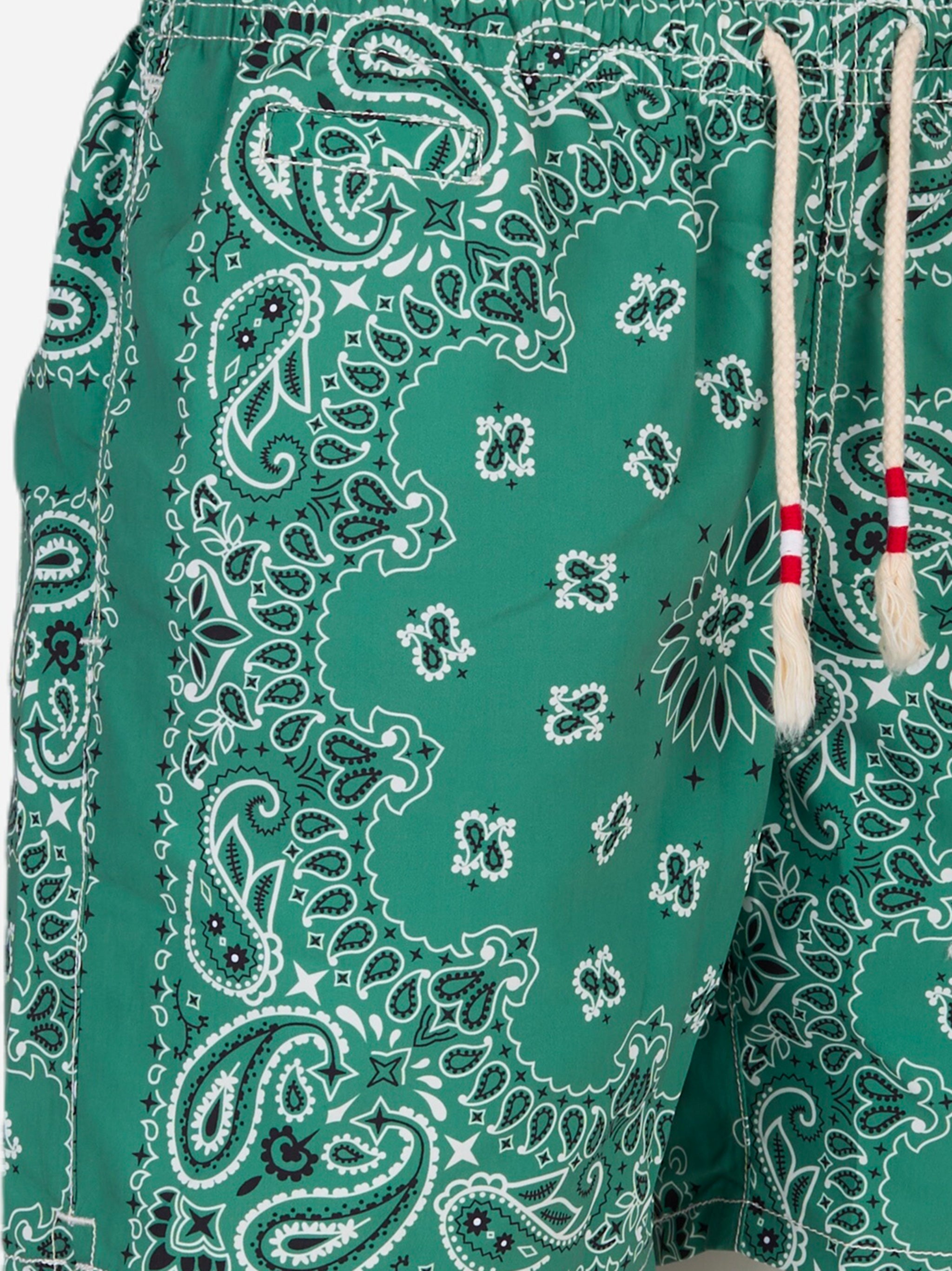 Costume da bagno da uomo con stampa bandana Verde