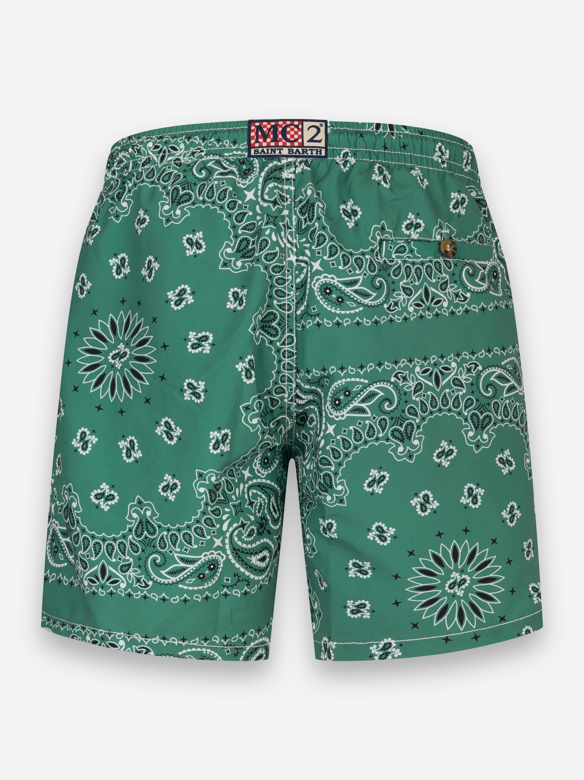 Costume da bagno da uomo con stampa bandana Verde