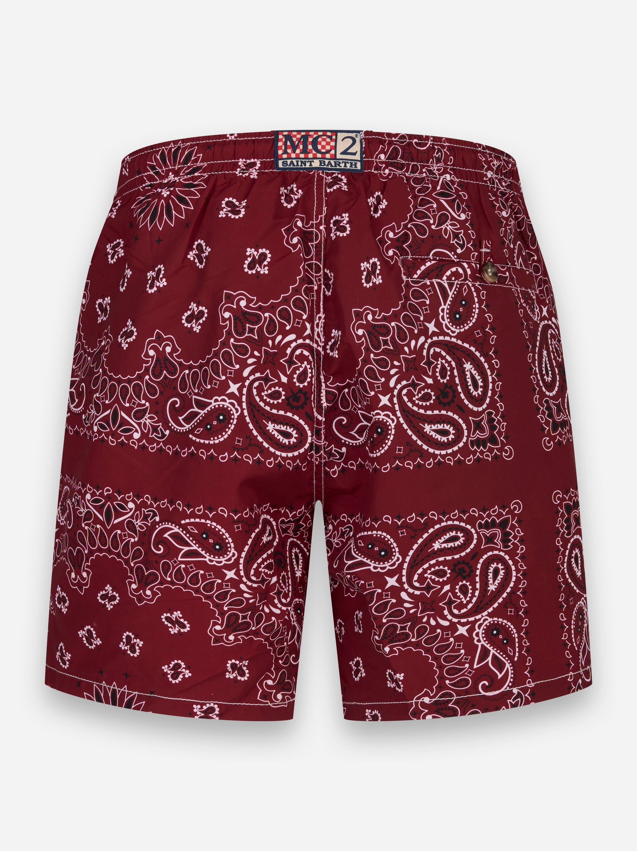 Costume da bagno da uomo con stampa bandana Bordeaux