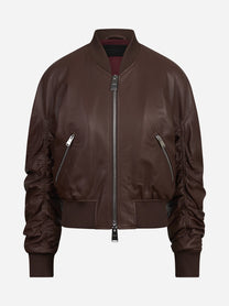 Bomber oversize in pelle di agnello
