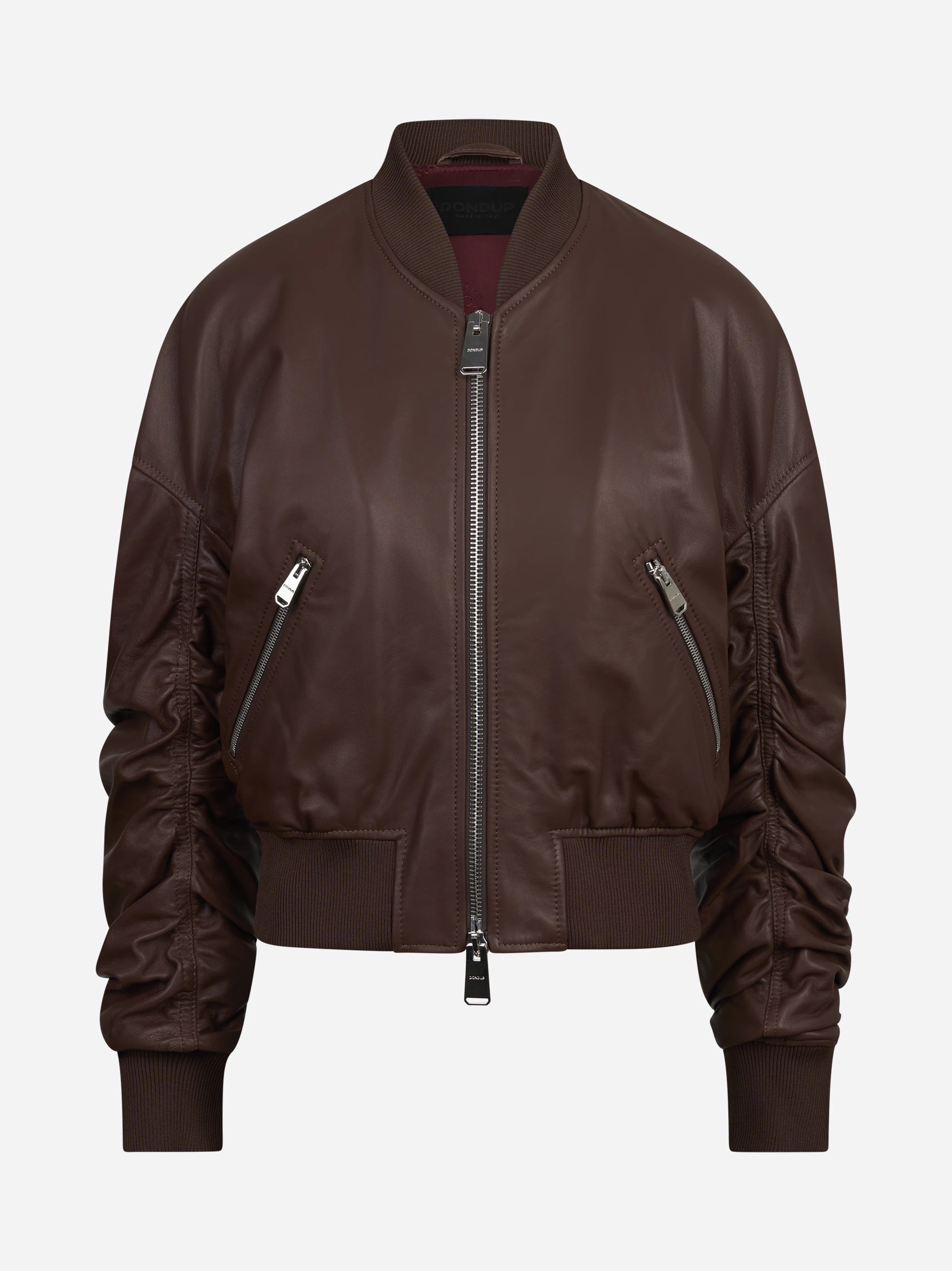 Bomber oversize in pelle di agnello