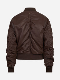 Bomber oversize in pelle di agnello