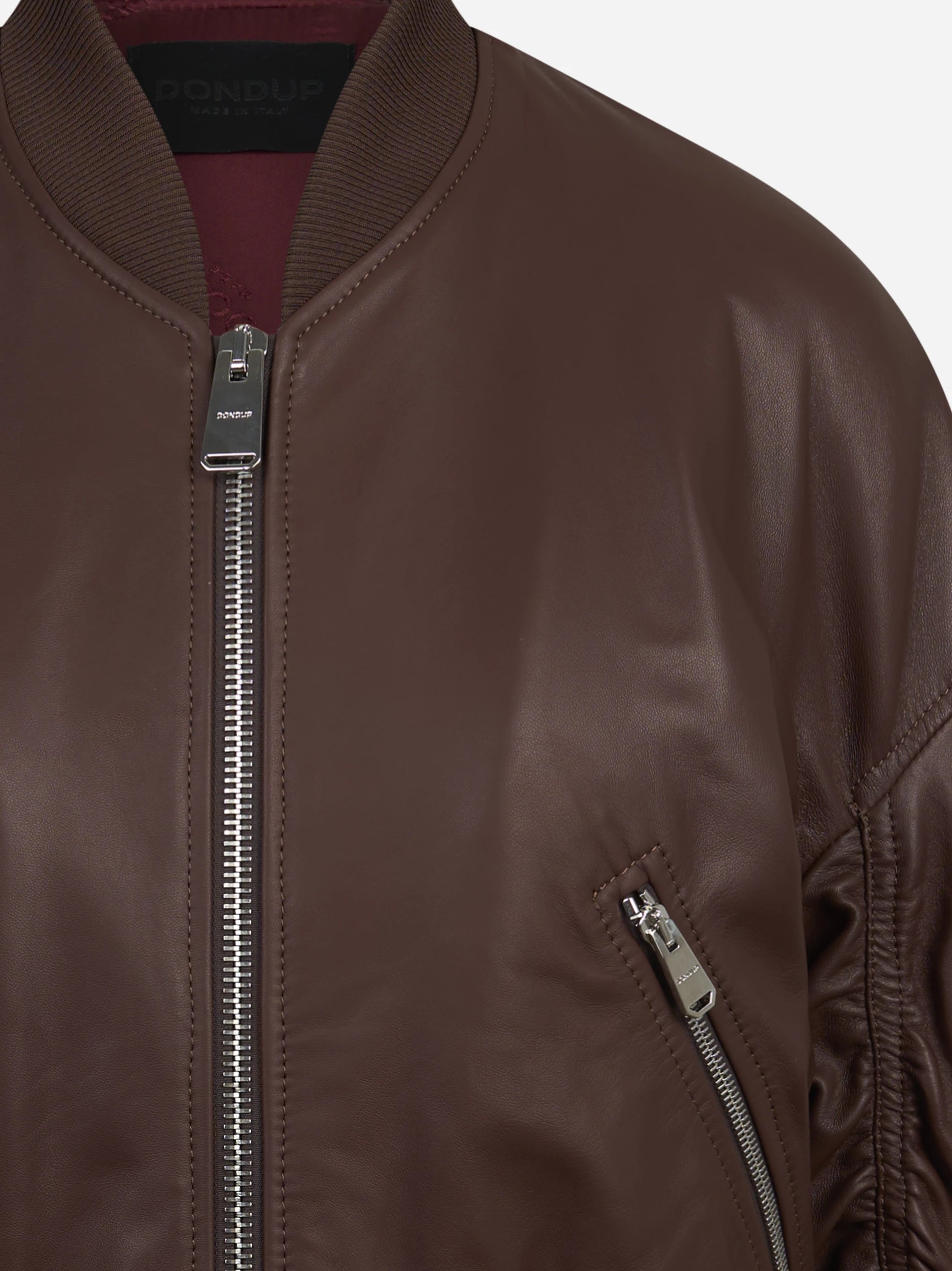 Bomber oversize in pelle di agnello