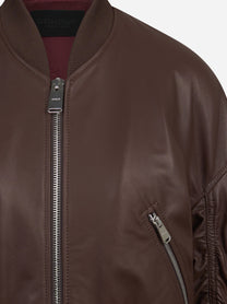 Bomber oversize in pelle di agnello