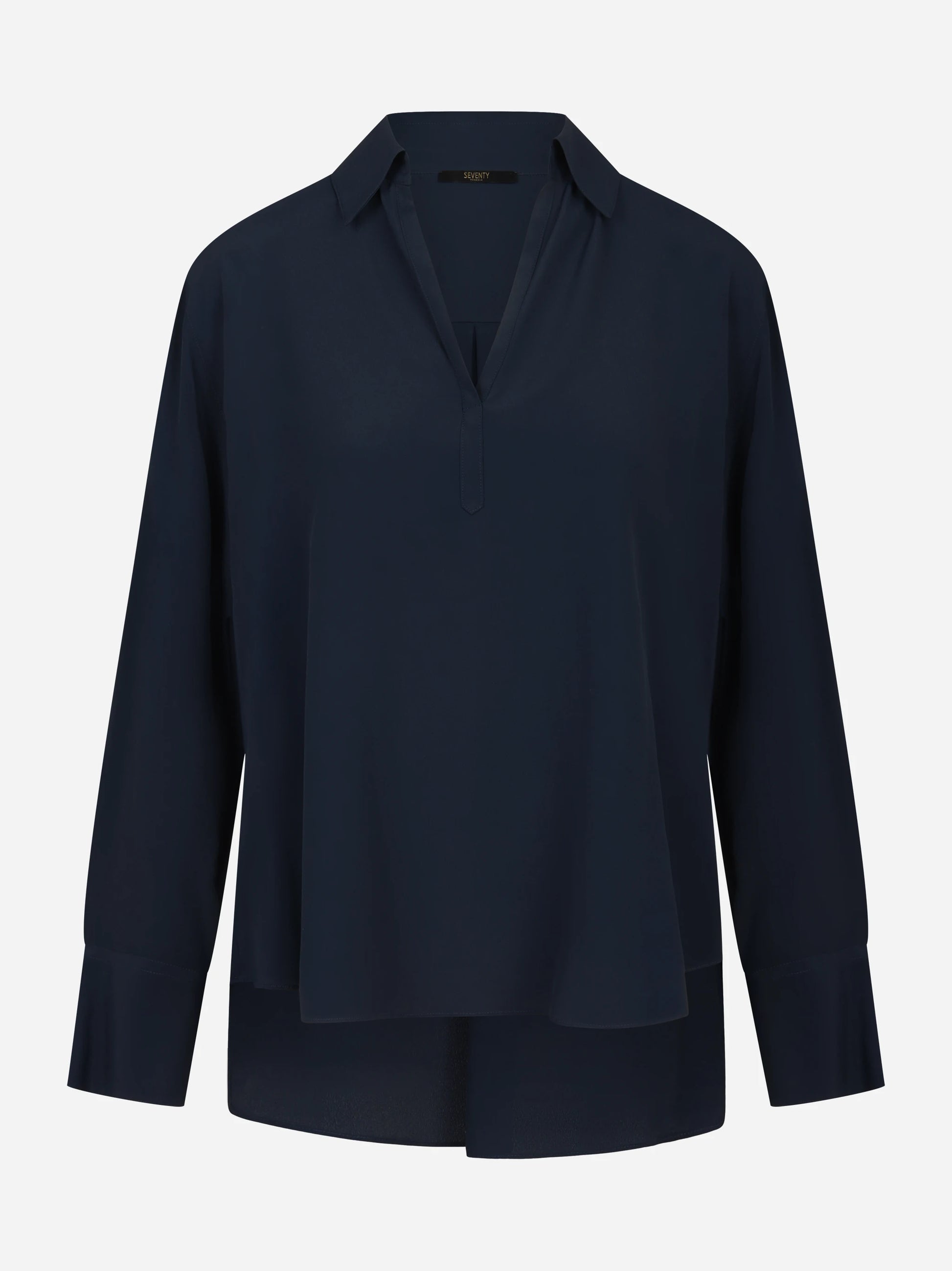 Camicia in Crepe Misto Seta blu