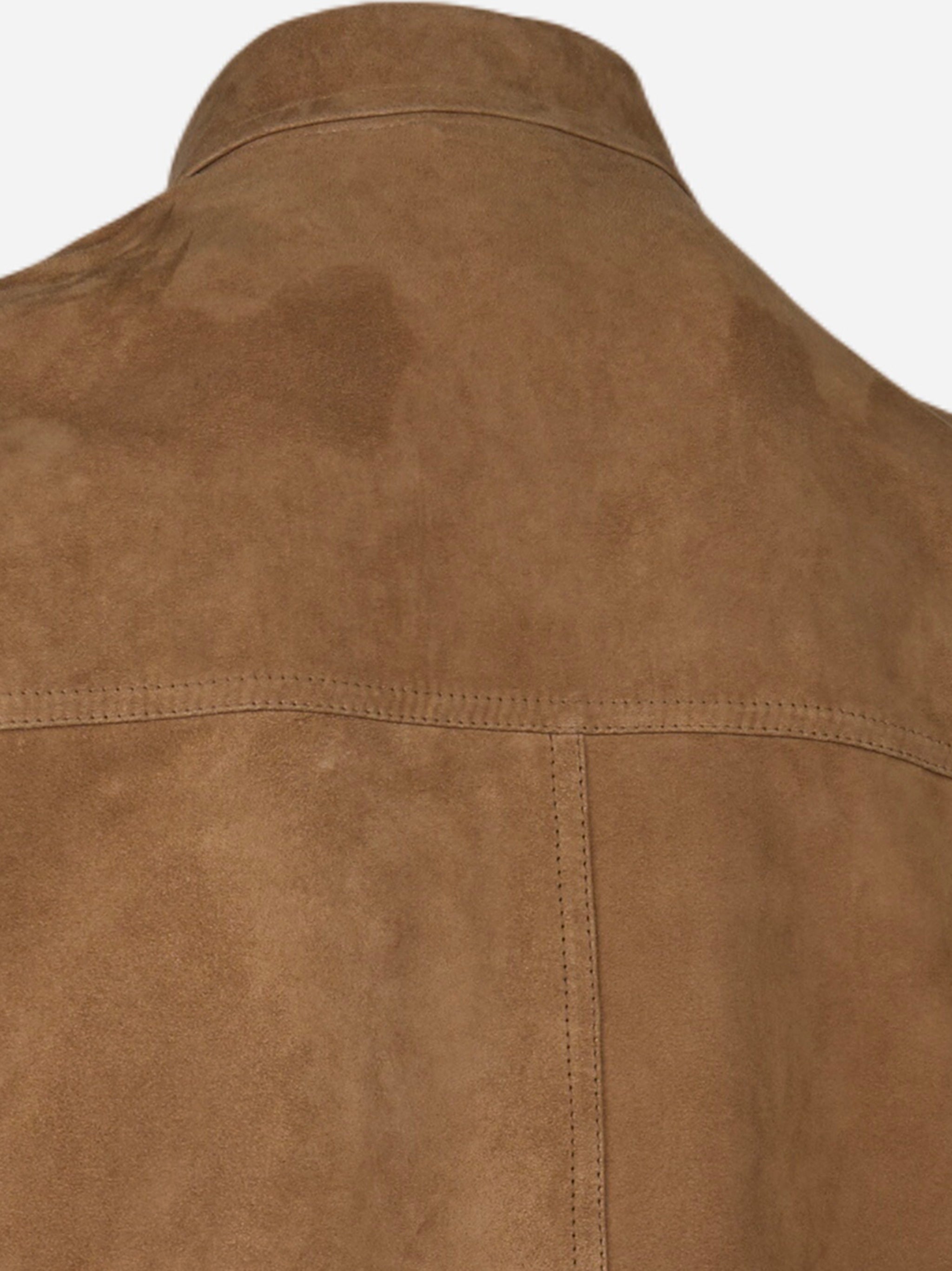 Work shirt in suede Marrone