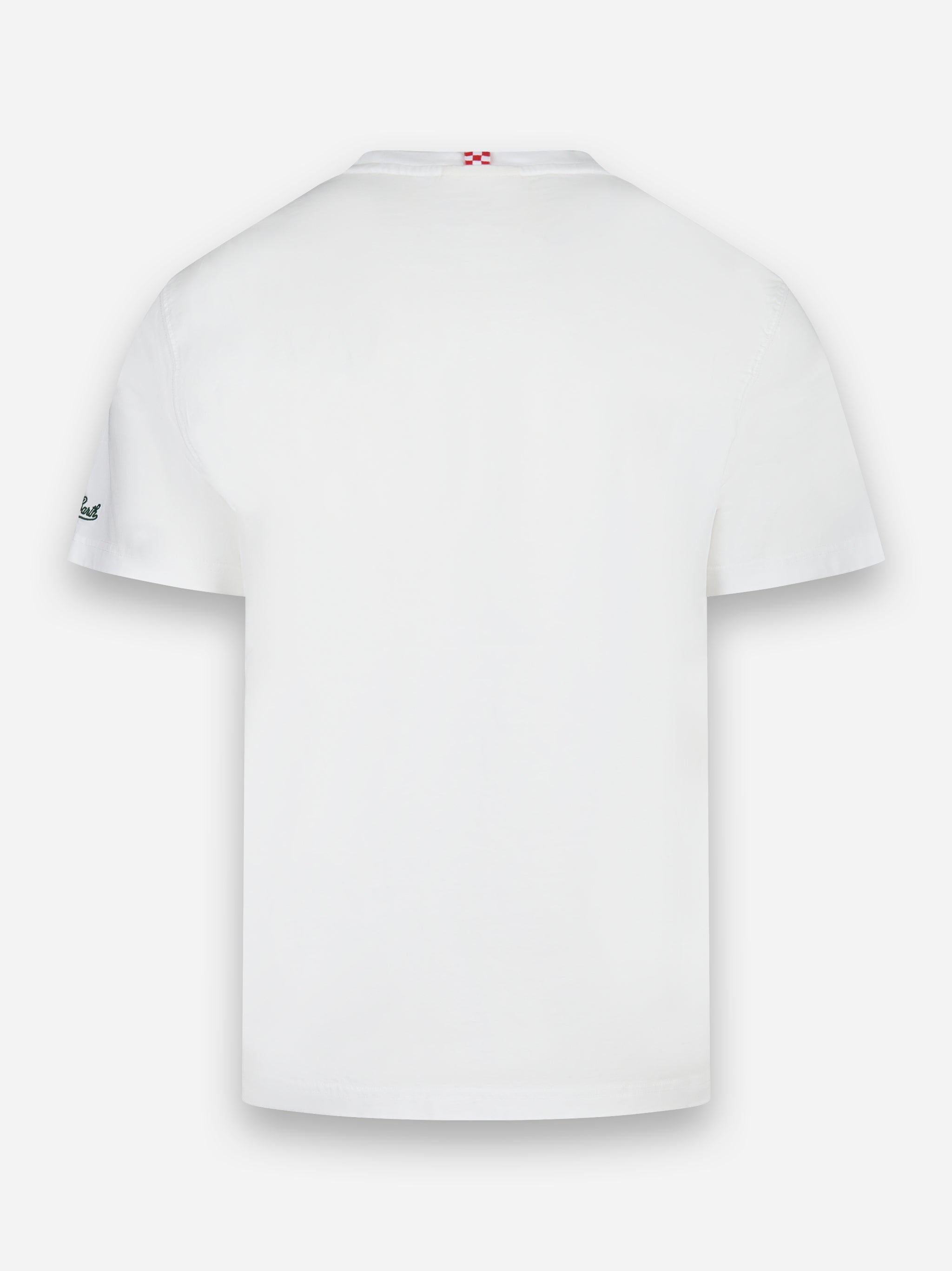 T-shirt da uomo con ricamo real Man Play Tennis Bianco