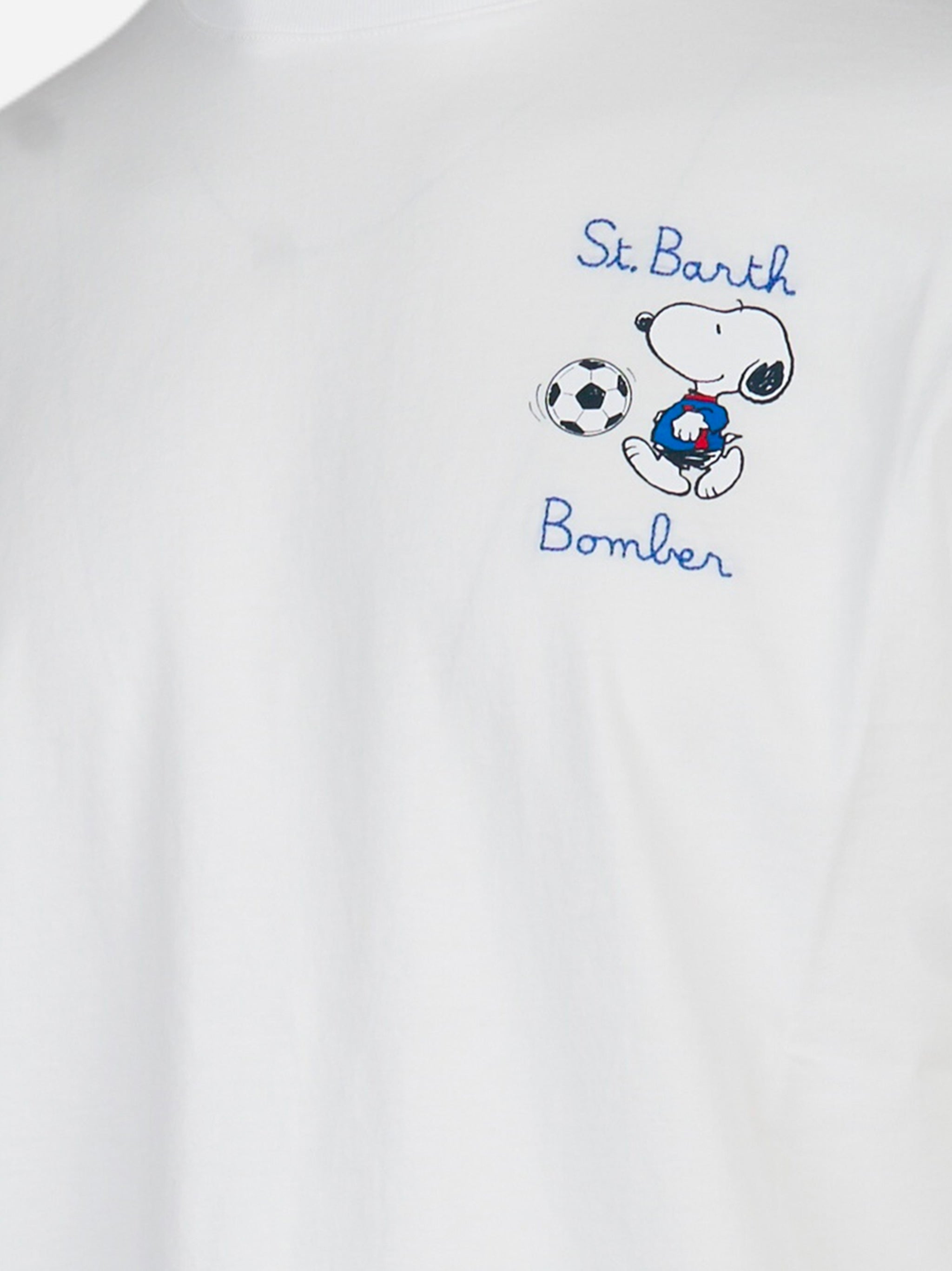 T-shirt manica corta con ricamo St. Barth Bomber Bianco