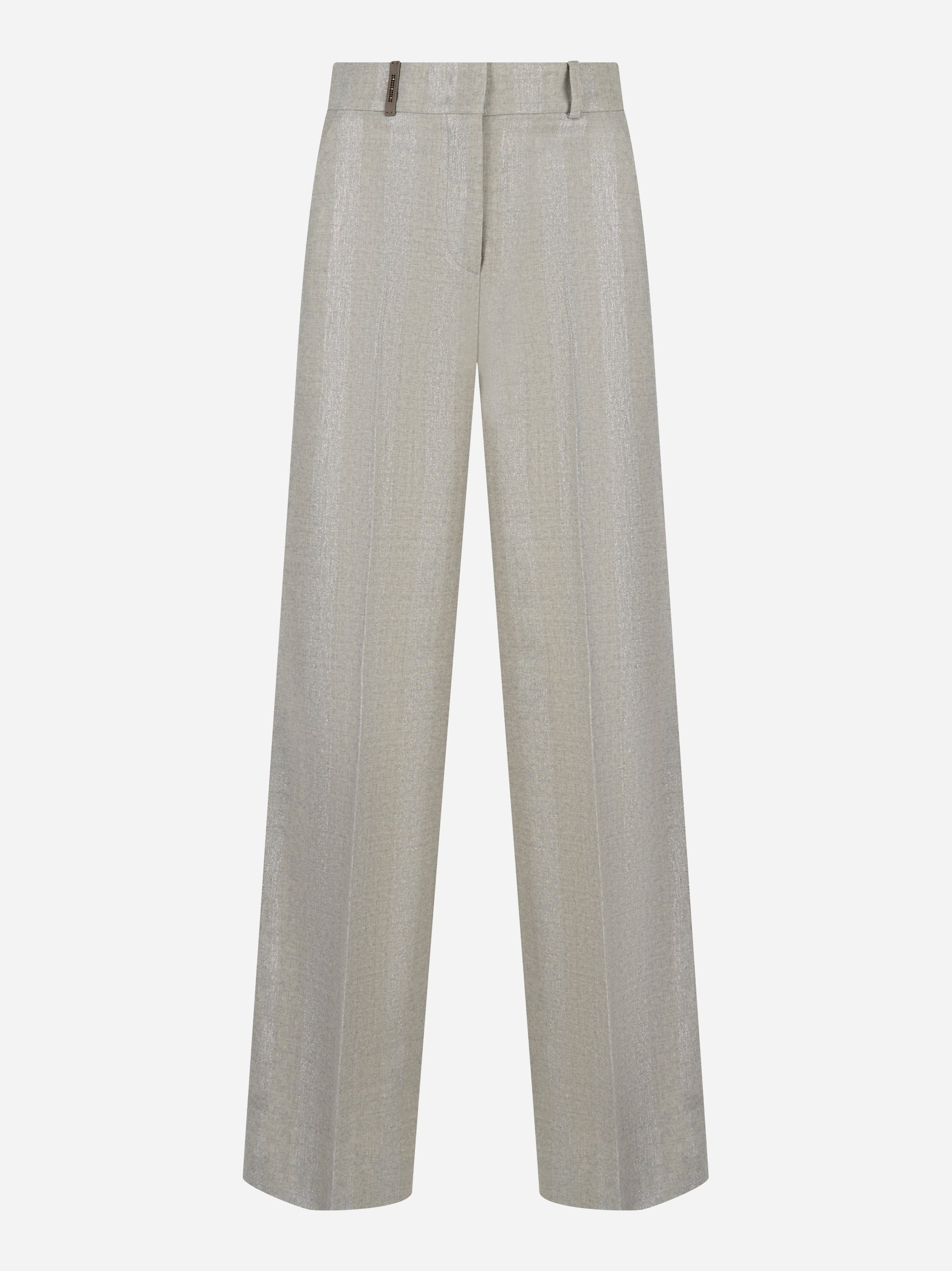 Pantalone dritto in lana e lurex Grigio