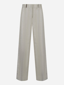 Pantalone dritto in lana e lurex Grigio
