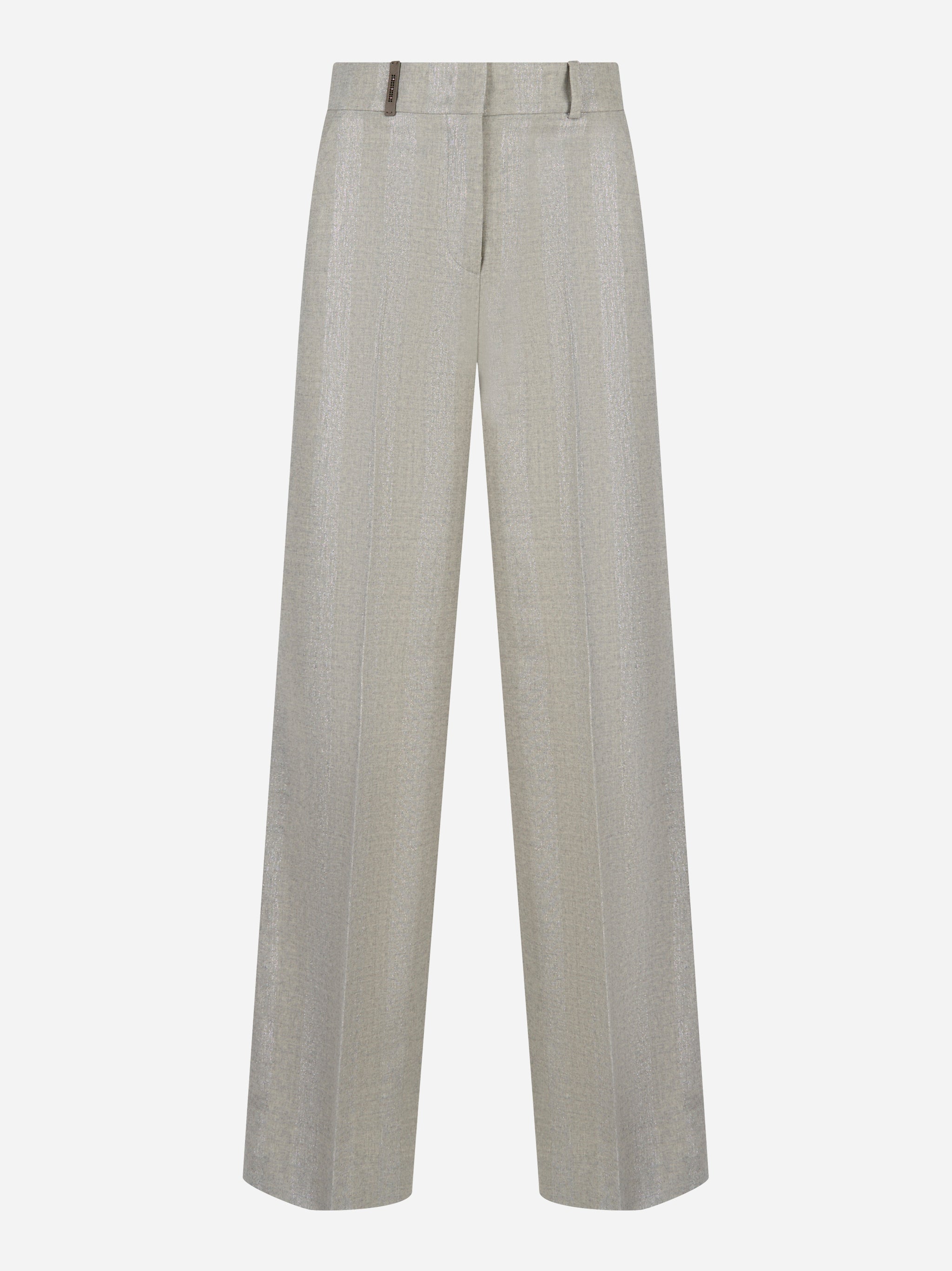Pantalone dritto in lana e lurex Grigio