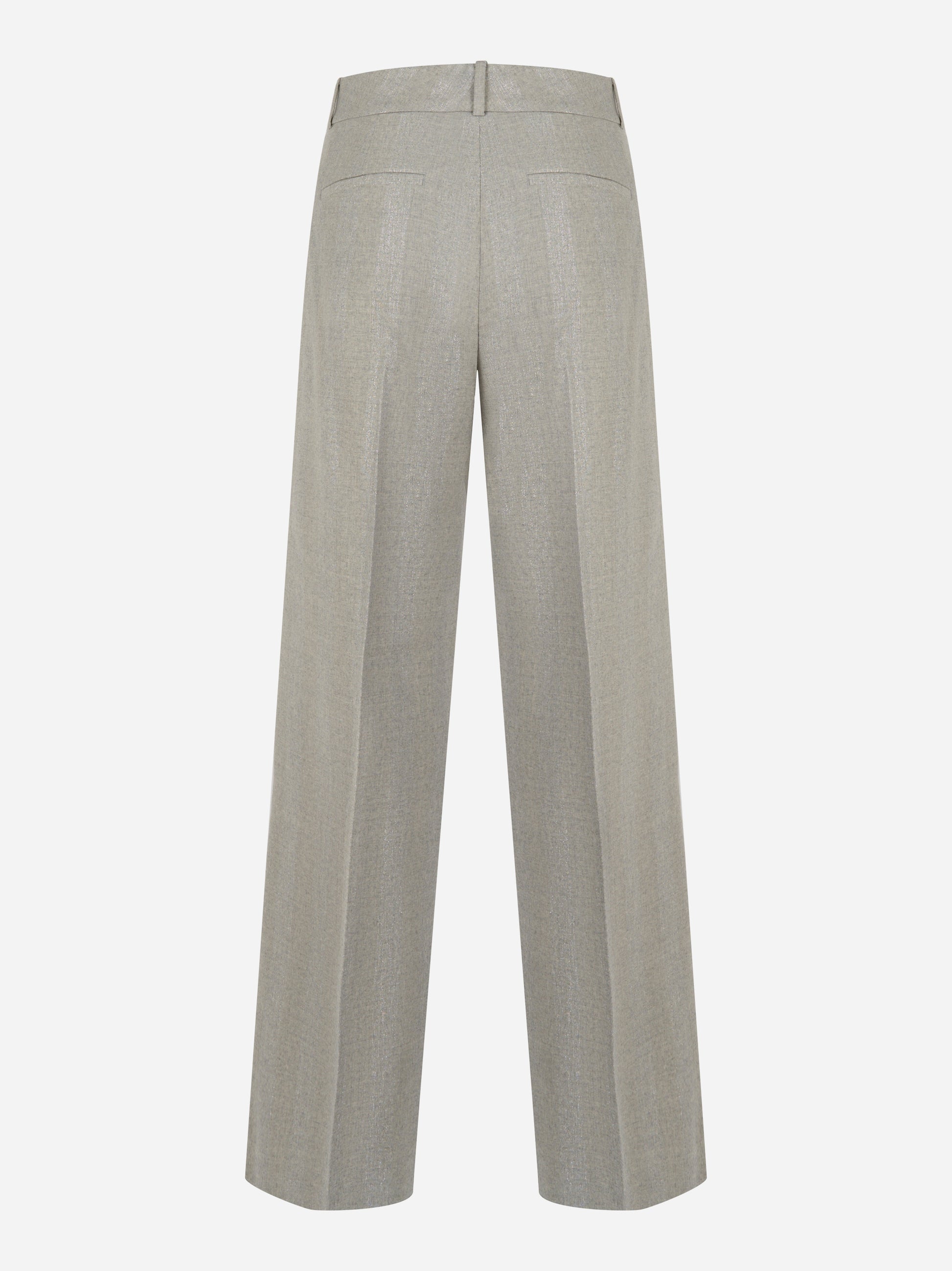 Pantalone dritto in lana e lurex Grigio