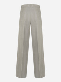 Pantalone dritto in lana e lurex Grigio